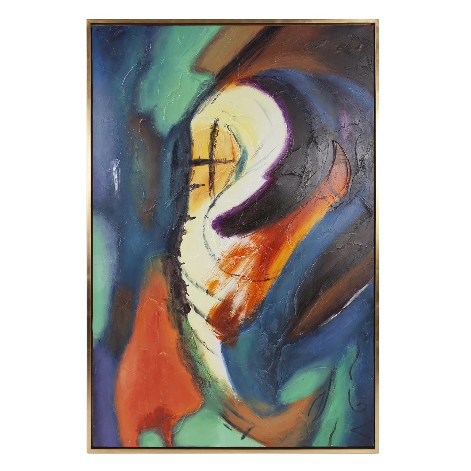 Howard Elliott Hand Painted Color Explosion Wall Art 62" x 42", , large