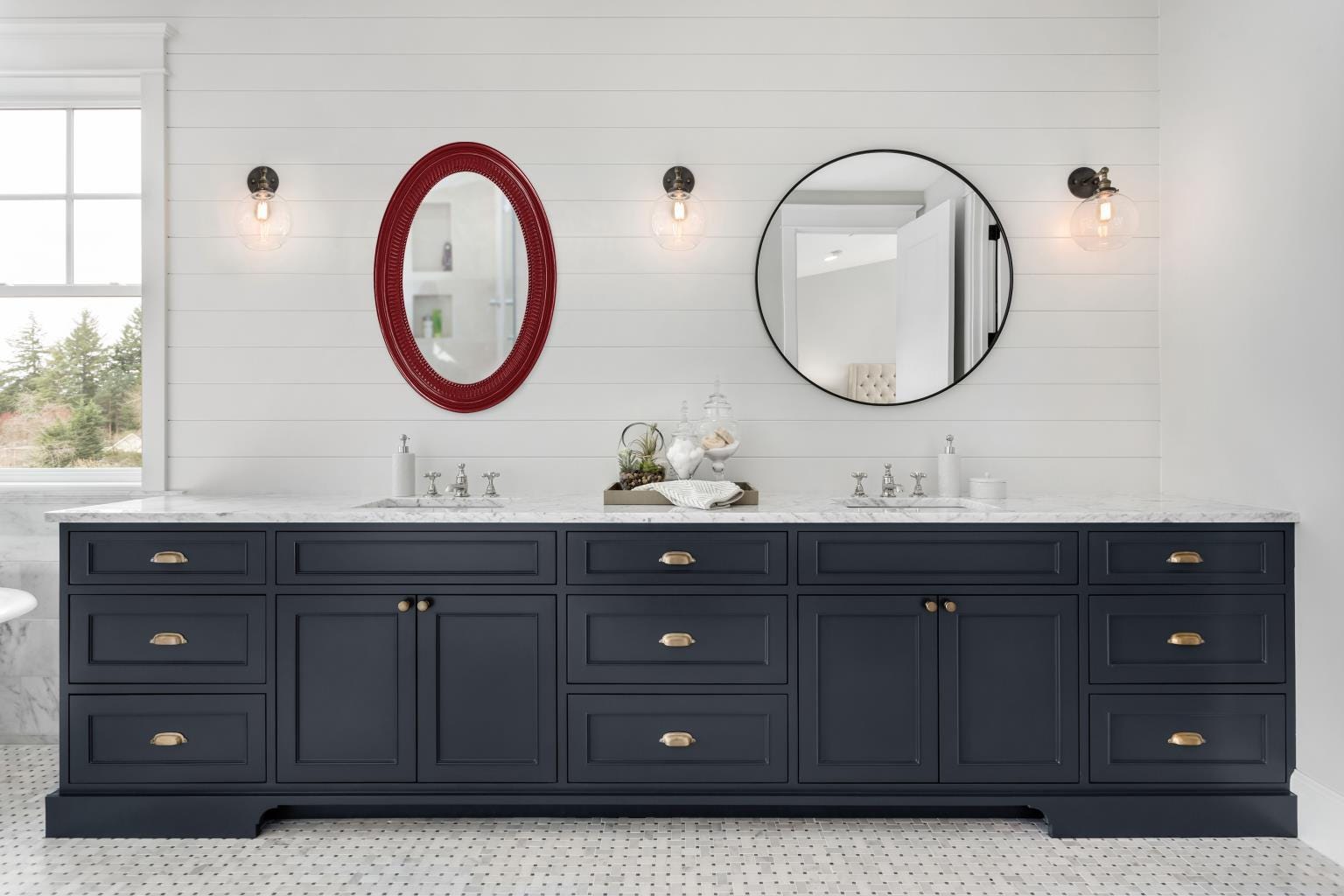 Howard Elliott Ethan Wall Mirror, Burgundy, large