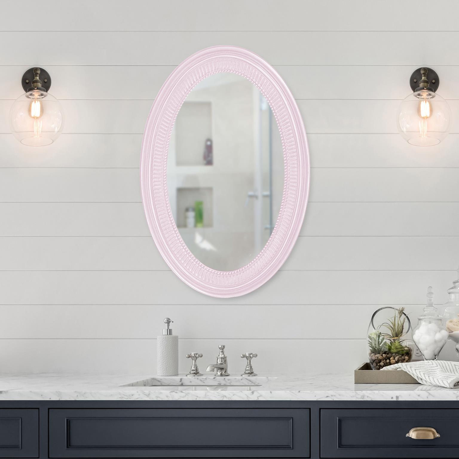 Howard Elliott Ethan Wall Mirror, Pale Pink, rollover