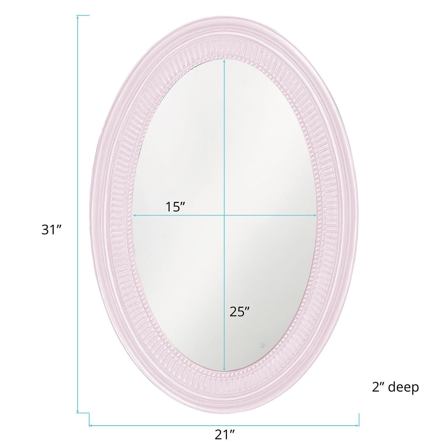 Howard Elliott Ethan Wall Mirror, Pale Pink, large