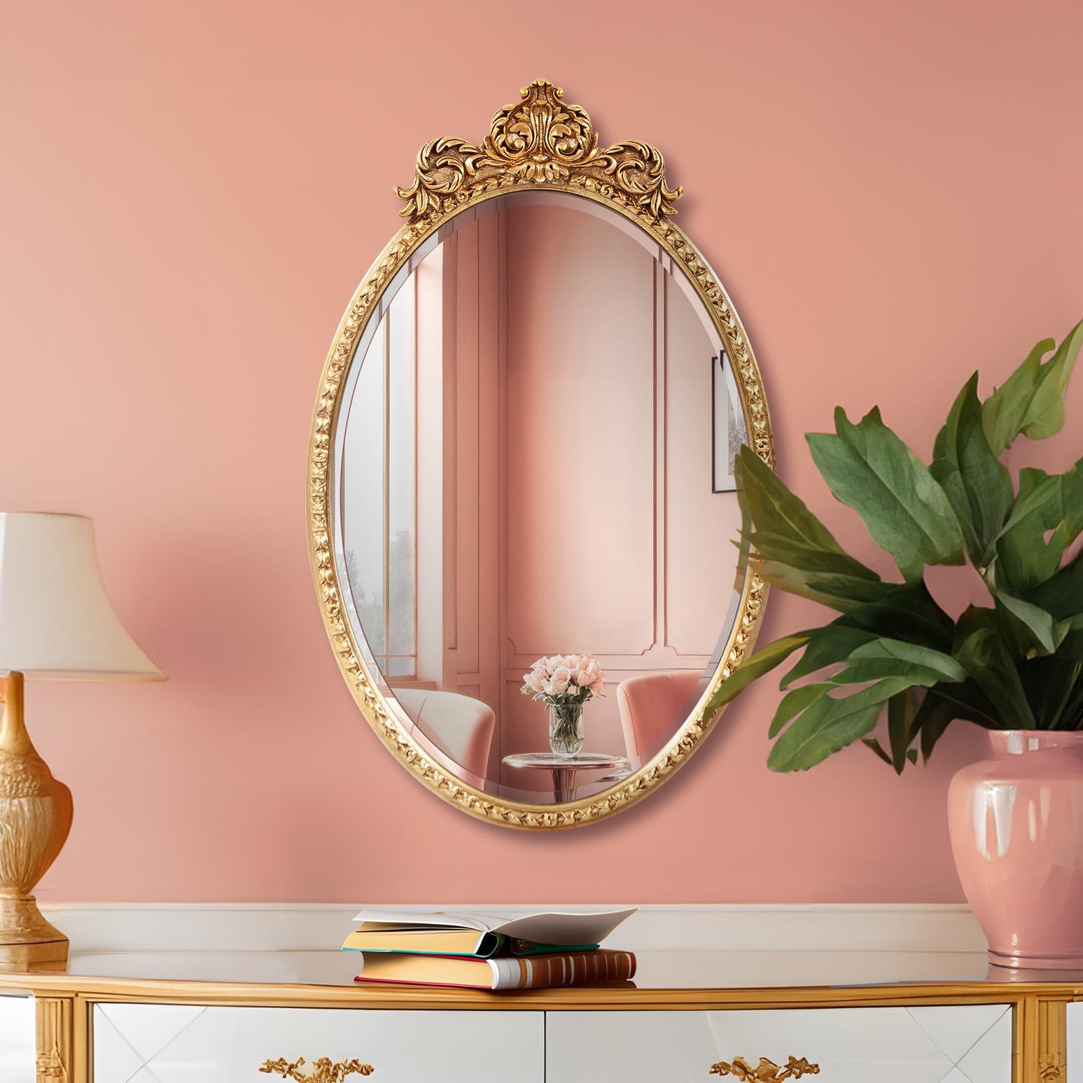 Howard Elliott Moreau Oval Wall Mirror, , large