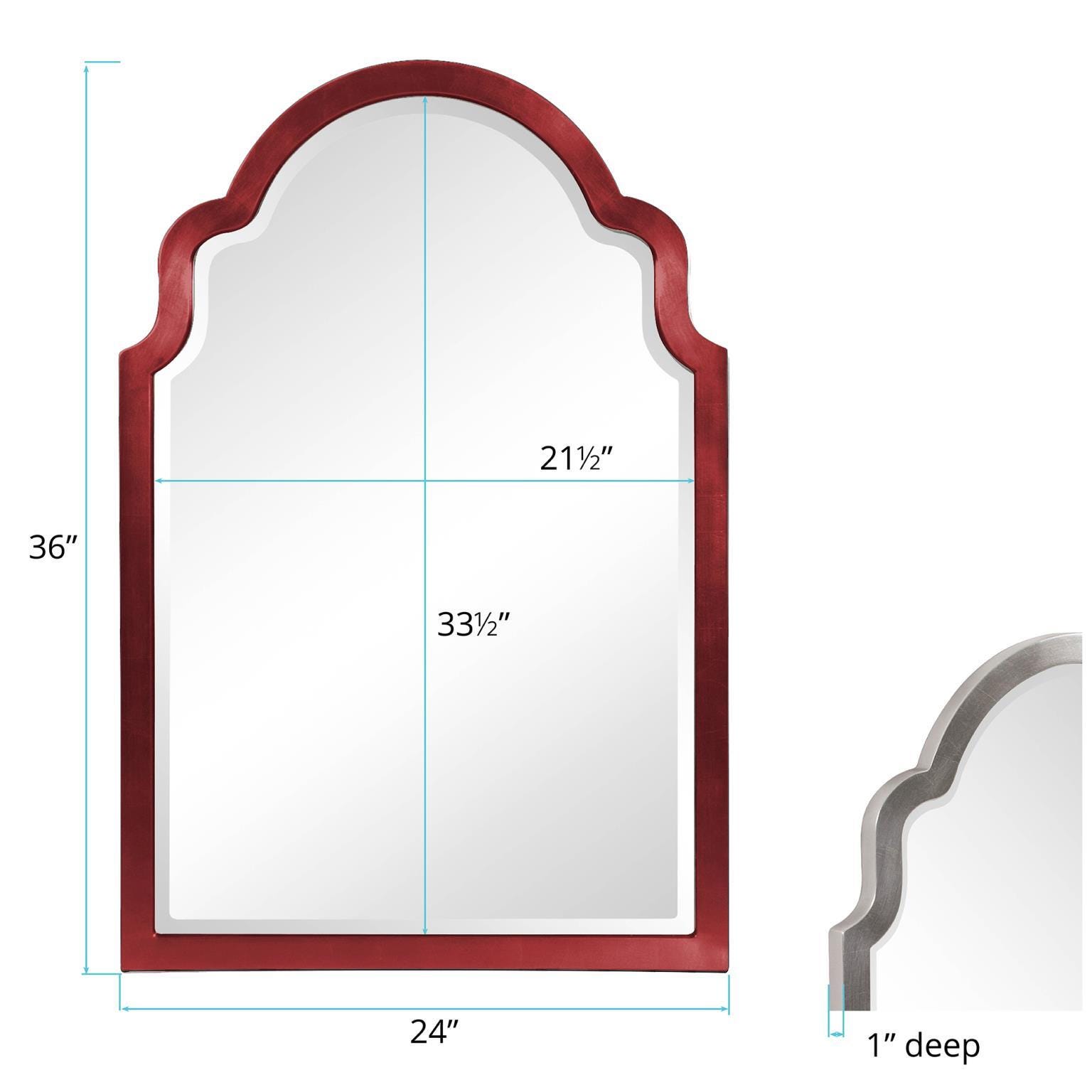 Howard Elliott Sultan Wall Mirror, Burgundy, large