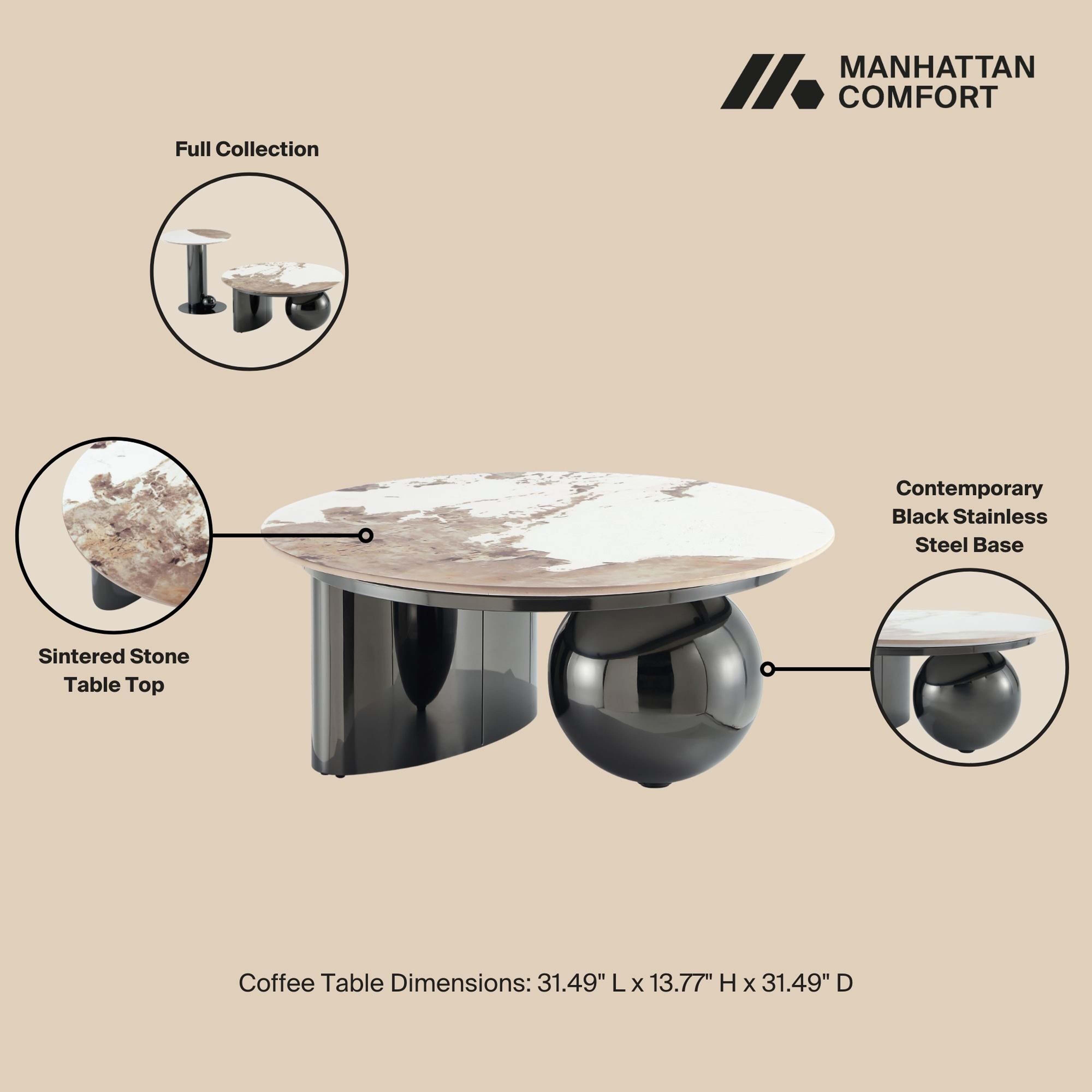 Manhattan Comfort Laurel Coffee Table, , large
