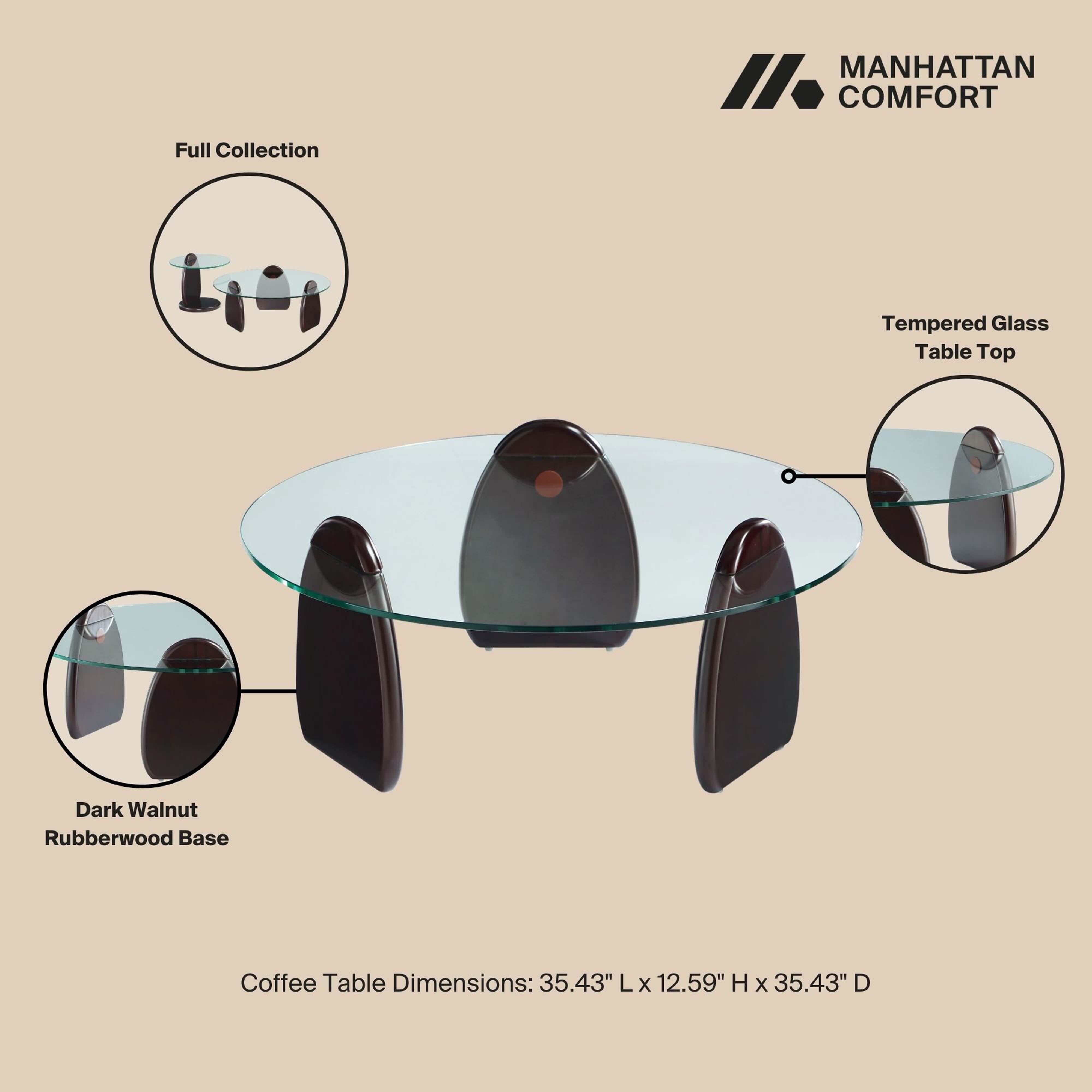 Manhattan Comfort Artesia Coffee Table, , large