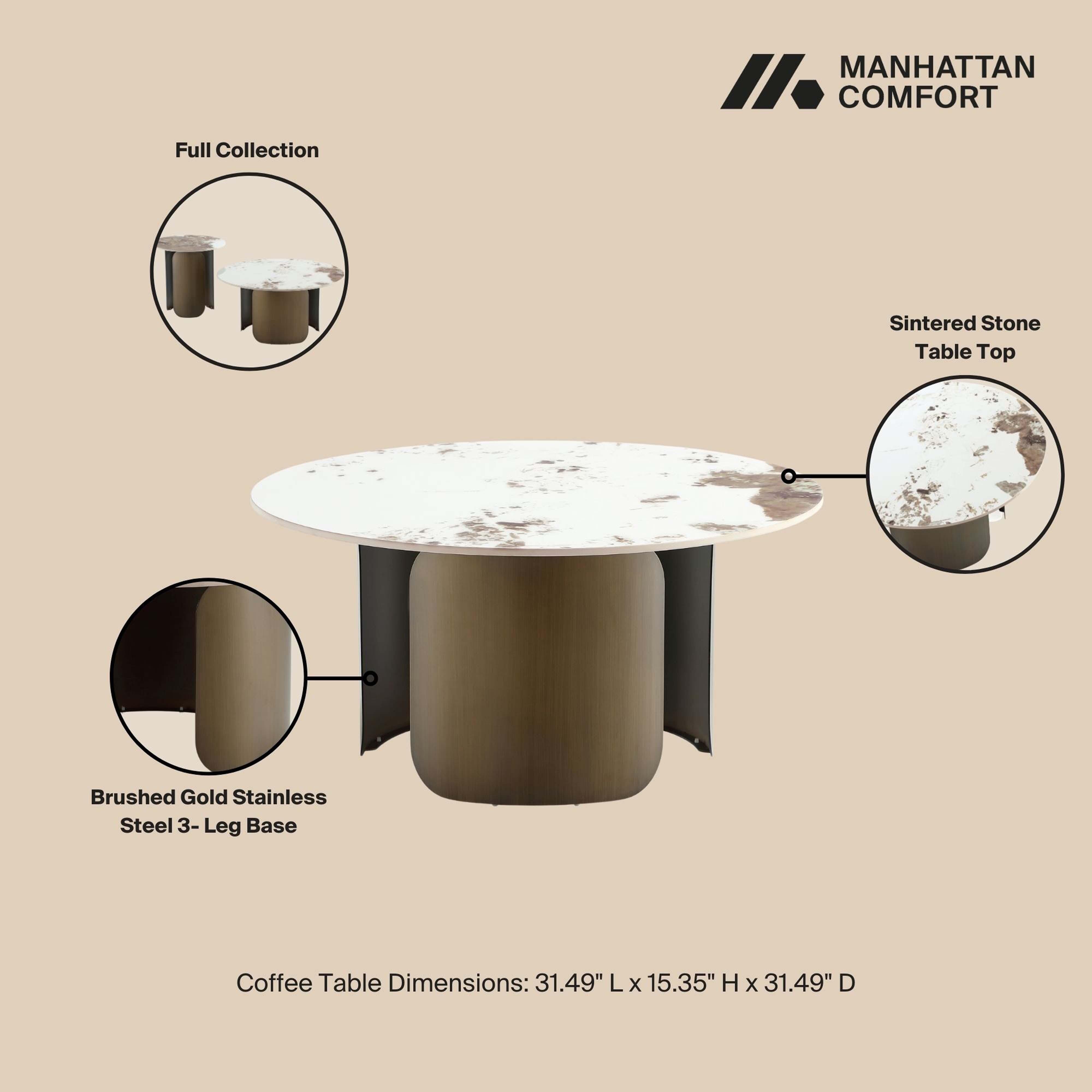 Manhattan Comfort Monica Coffee Table, , large