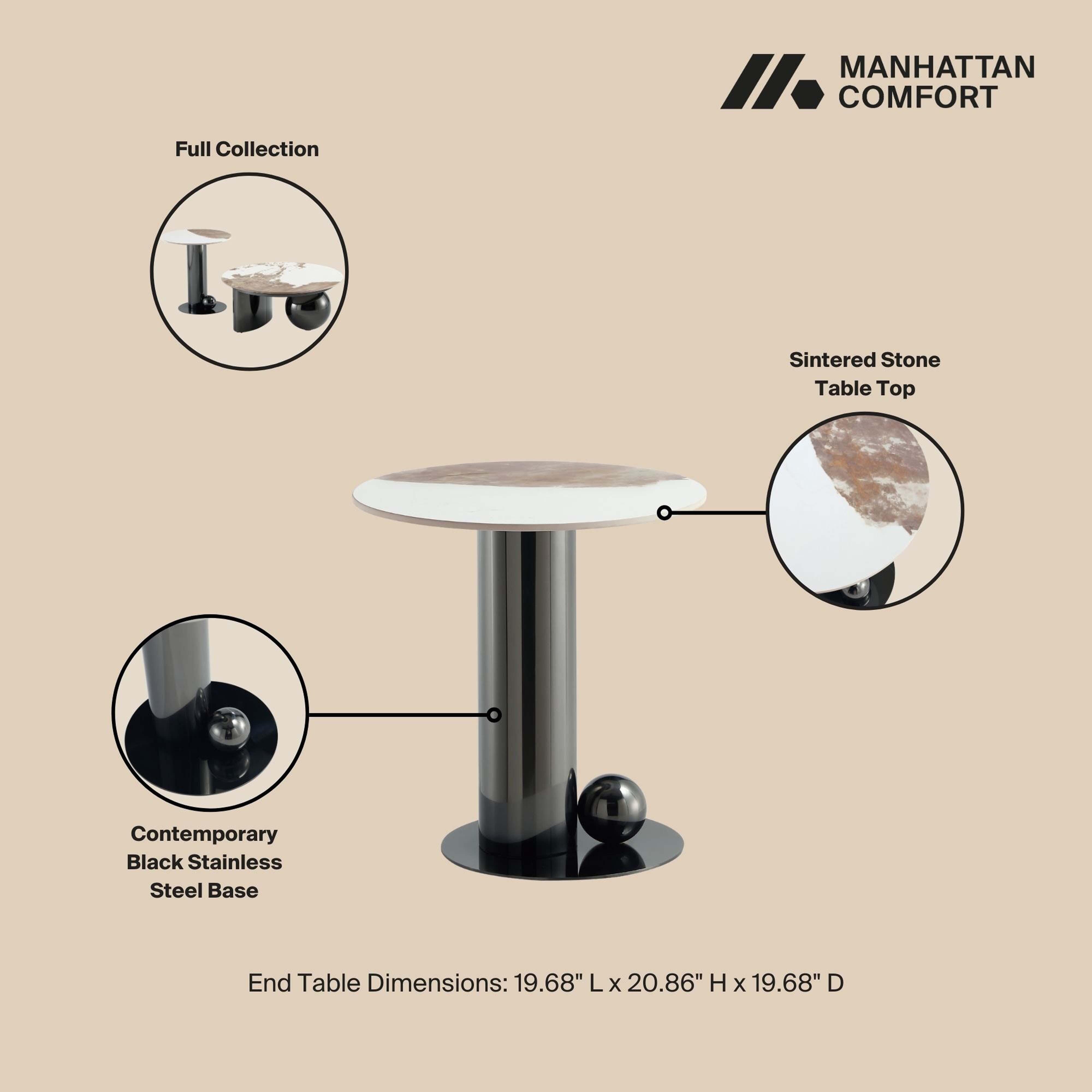 Manhattan Comfort Laurel End Table, , large