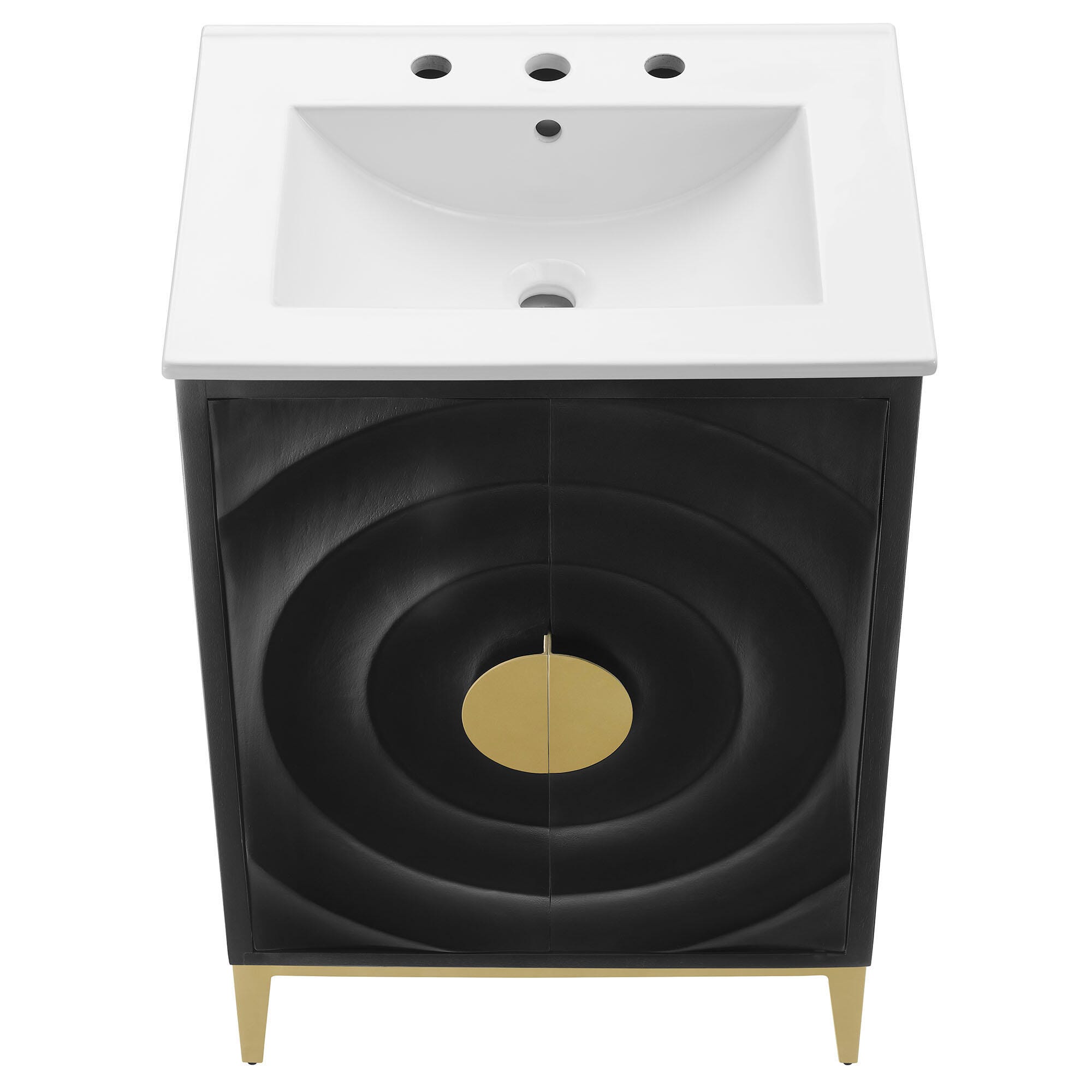 Modway Beau 24" Bathroom Vanity, White/Black, large