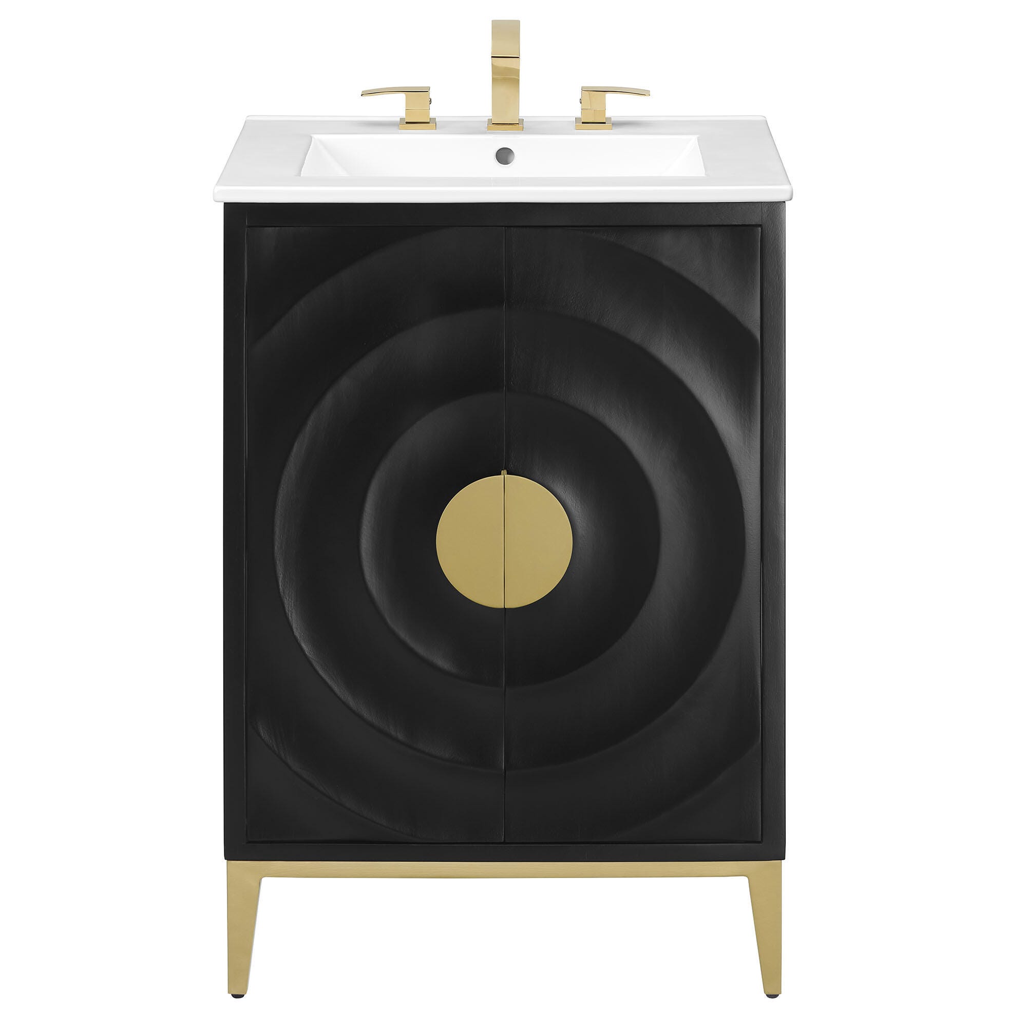 Modway Beau 24" Bathroom Vanity, White/Black, large