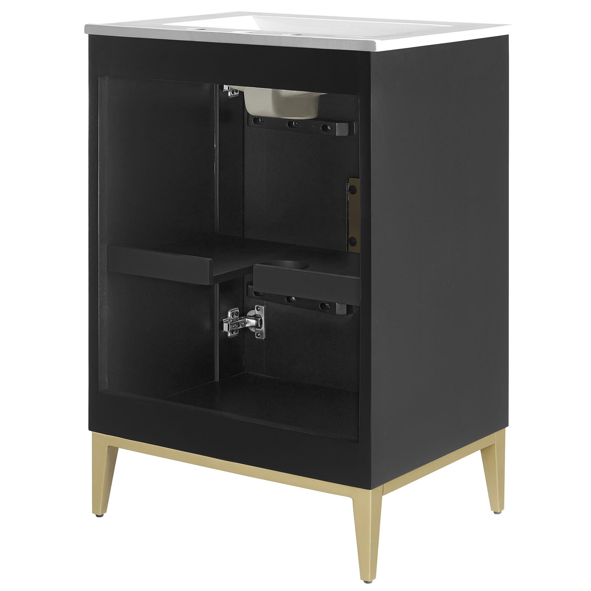 Modway Beau 24" Bathroom Vanity, White/Black, large