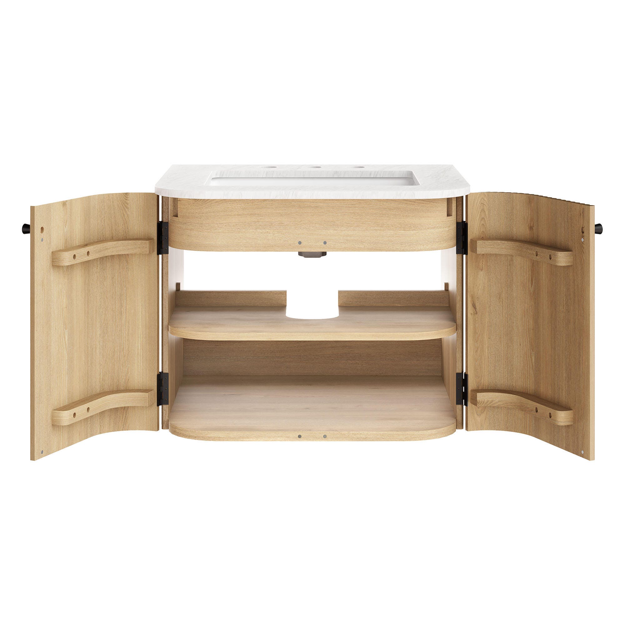 Modway Zia 24" Wall-Mount Bathroom Vanity Set, Natural, large