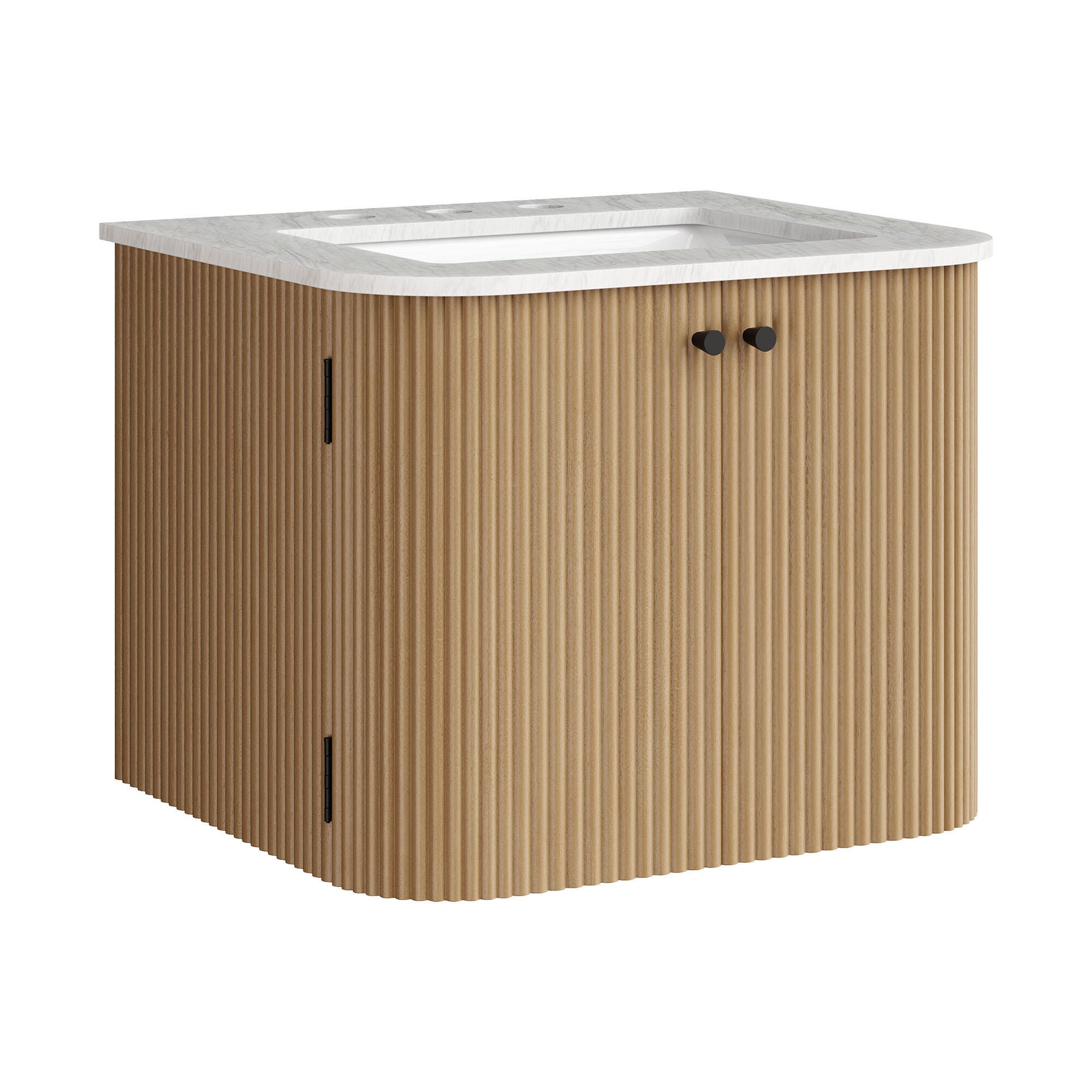 Modway Zia 24" Wall-Mount Bathroom Vanity Set, Natural, large