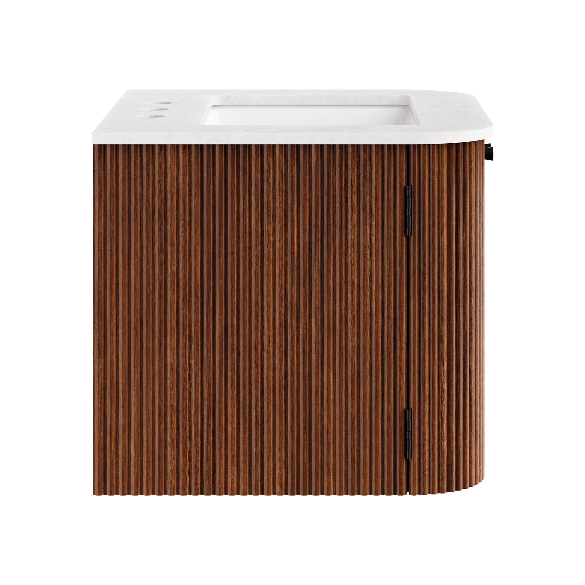 Modway Zia 24" Wall-Mount Bathroom Vanity Set, Walnut, large