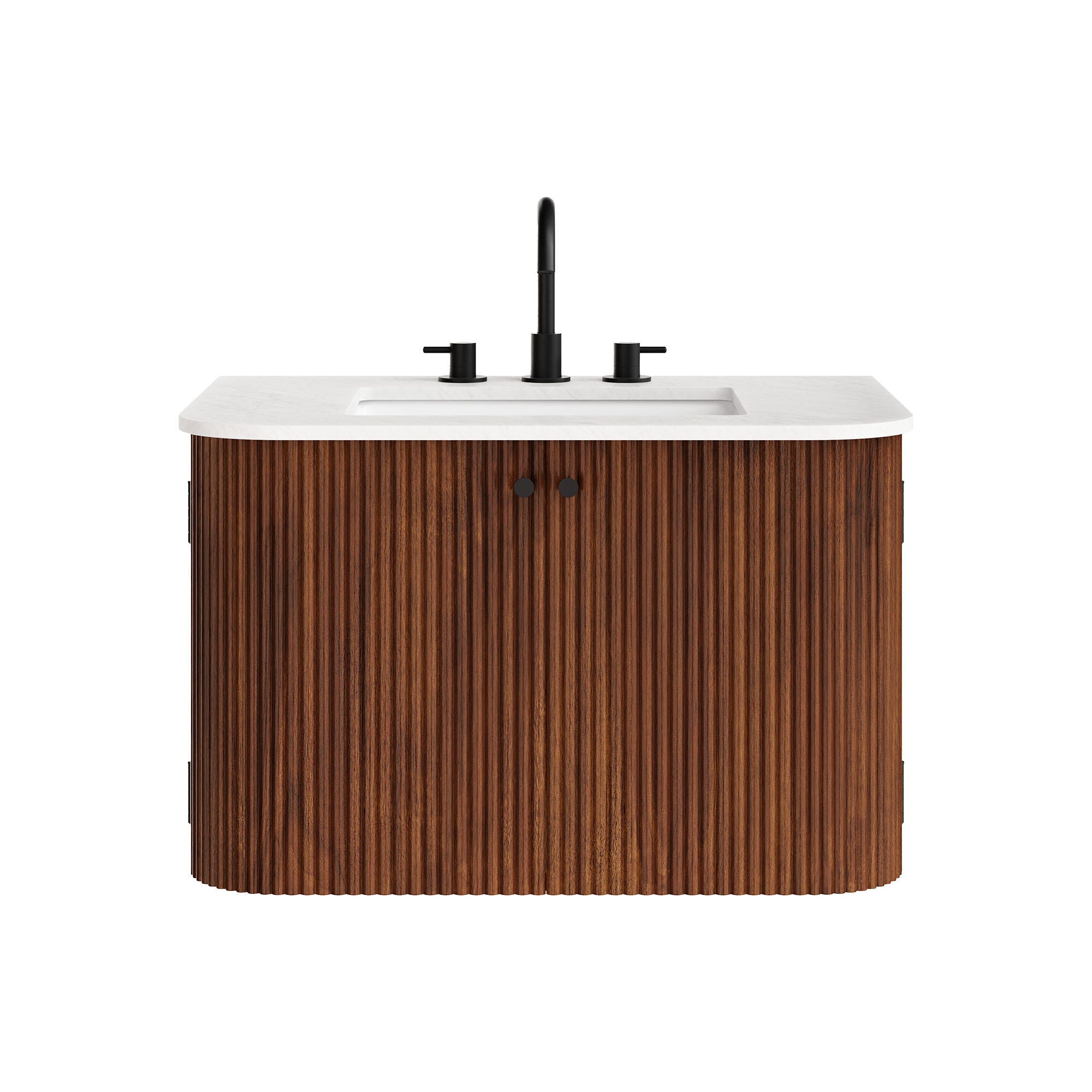 Modway Zia 30" Wall-Mount  Bathroom Vanity Set, Walnut, large