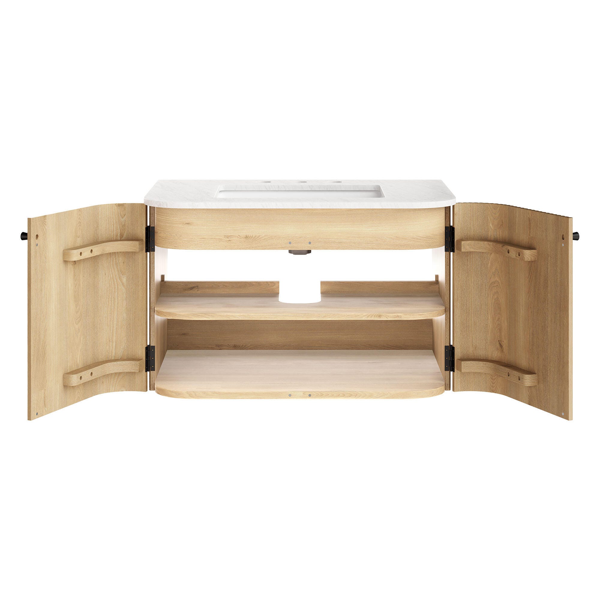 Modway Zia 30" Wall-Mount  Bathroom Vanity Set, Natural, large