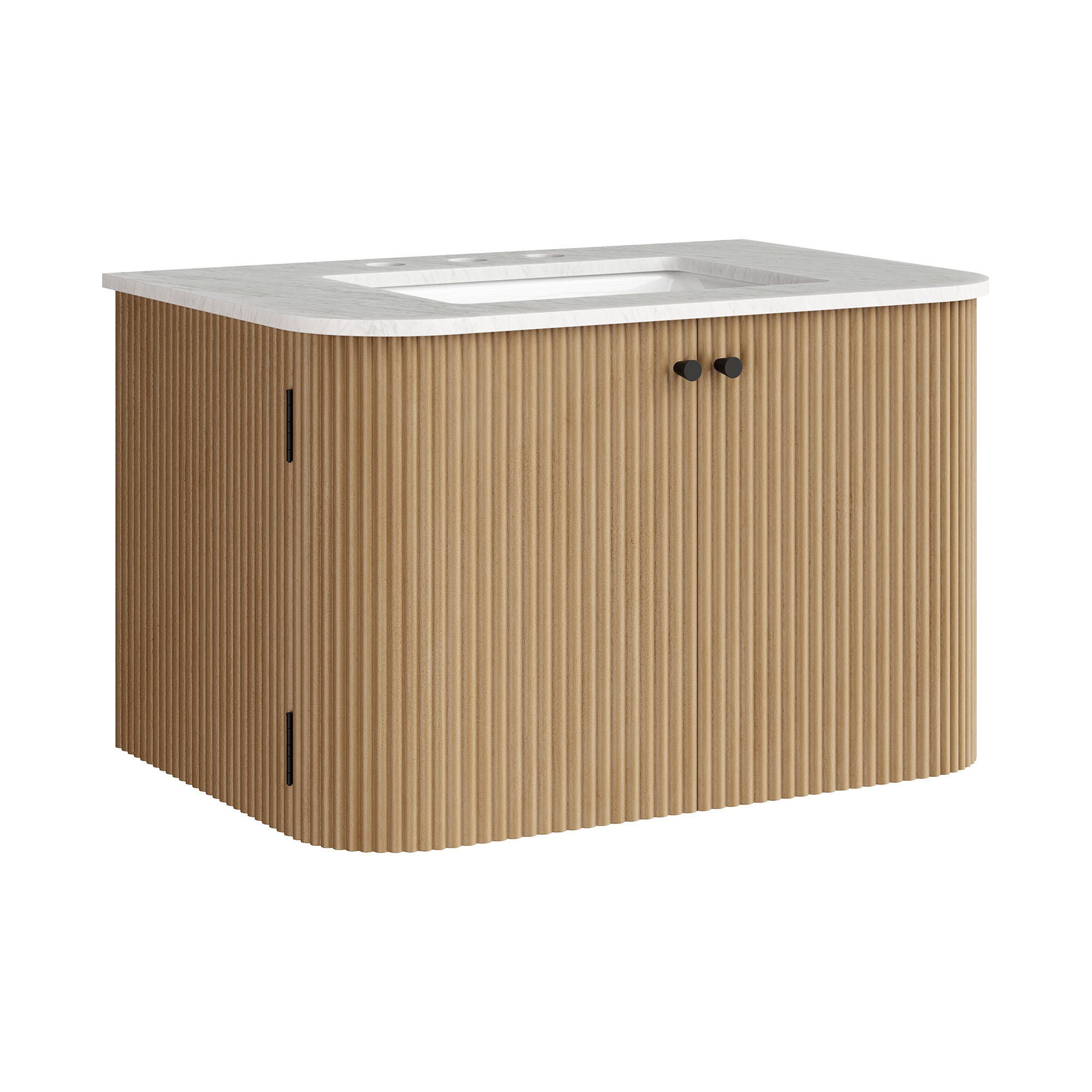 Modway Zia 30" Wall-Mount  Bathroom Vanity Set, Natural, large
