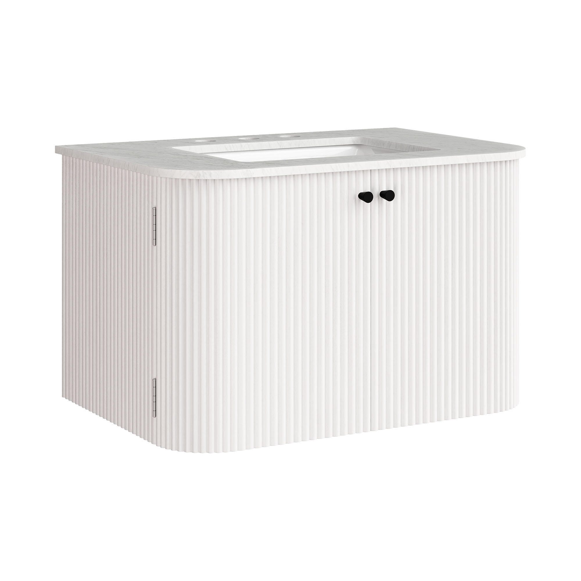 Modway Zia 30" Wall-Mount  Bathroom Vanity Set, Ivory, large