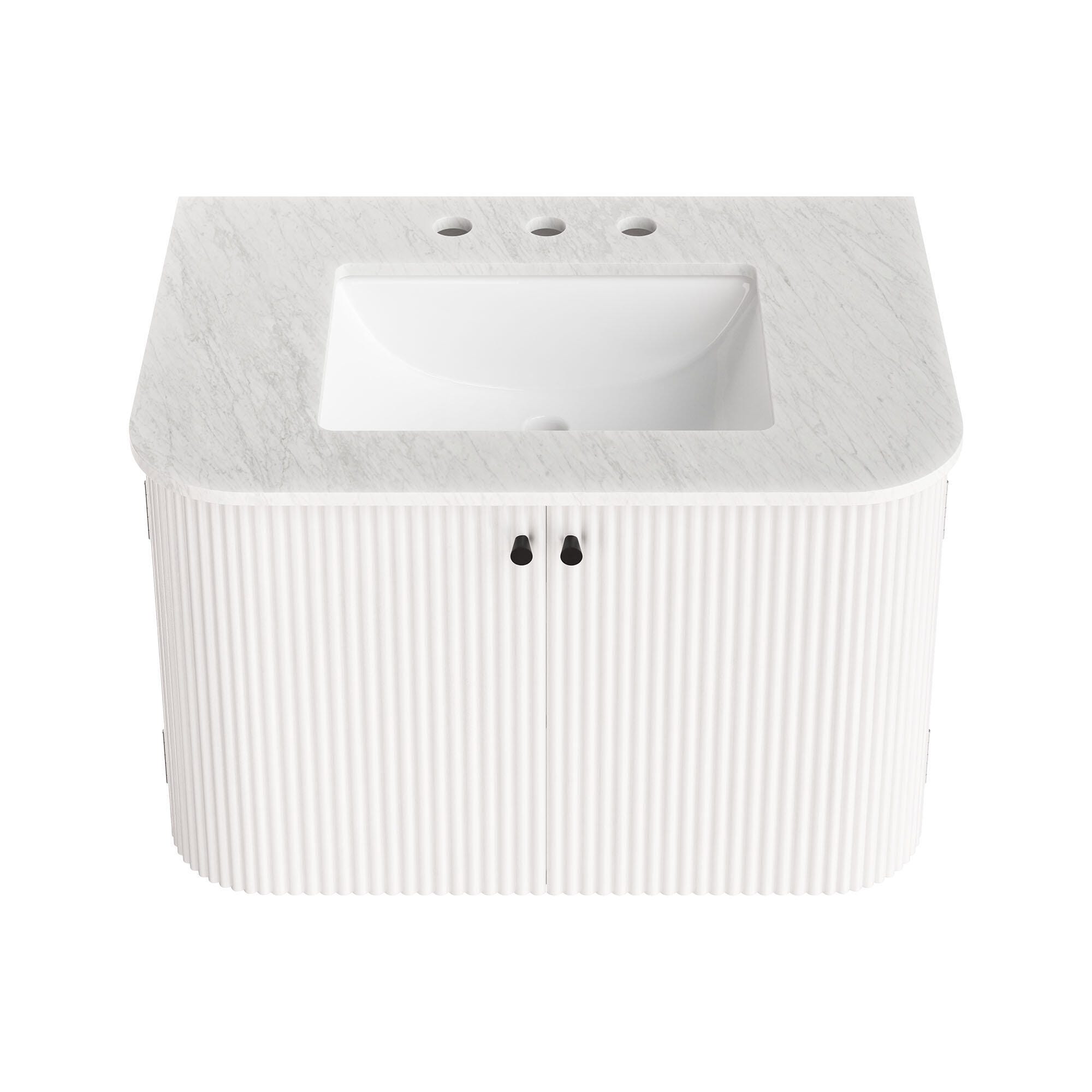 Modway Zia 30" Wall-Mount  Bathroom Vanity Set, Ivory, large