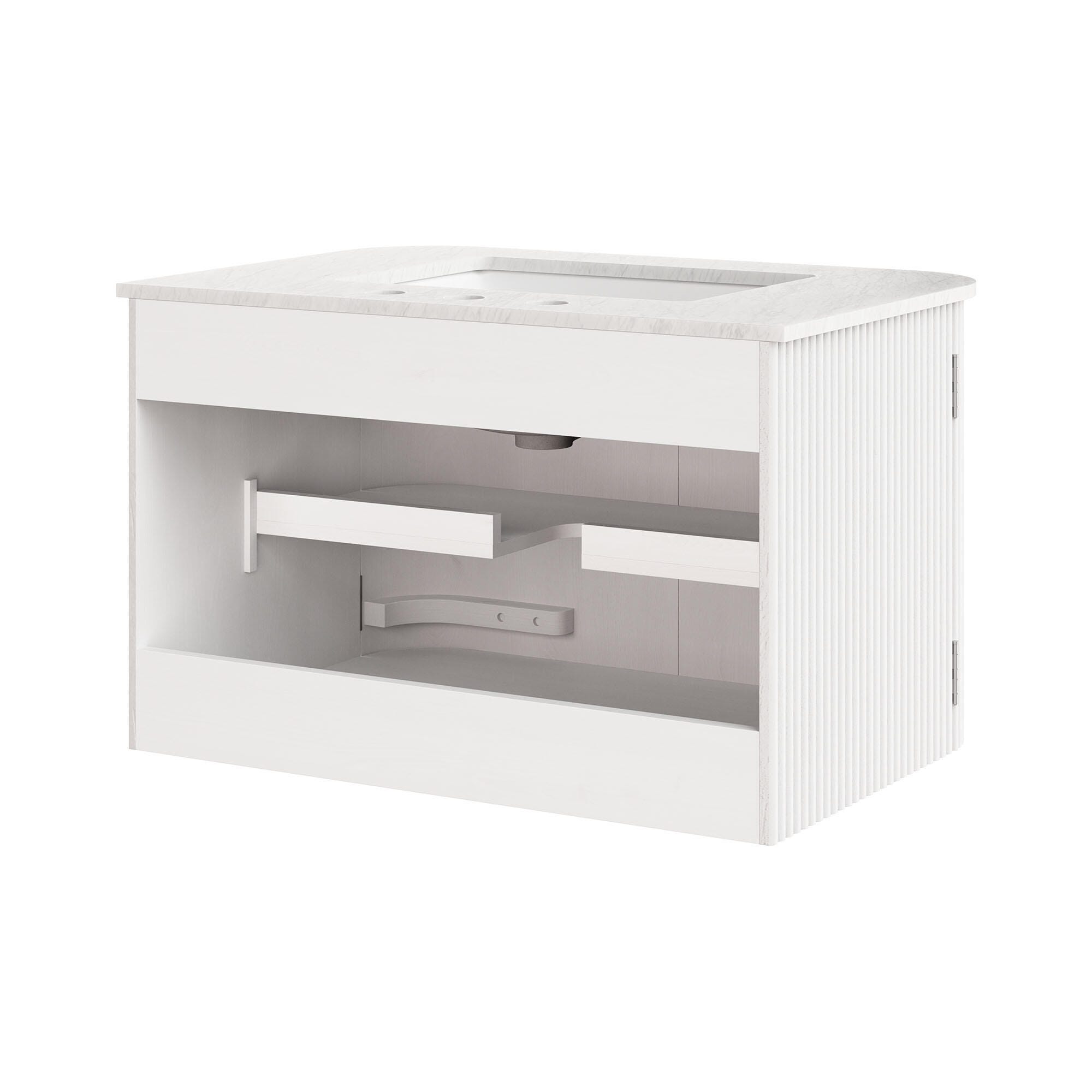 Modway Zia 30" Wall-Mount  Bathroom Vanity Set, Ivory, large