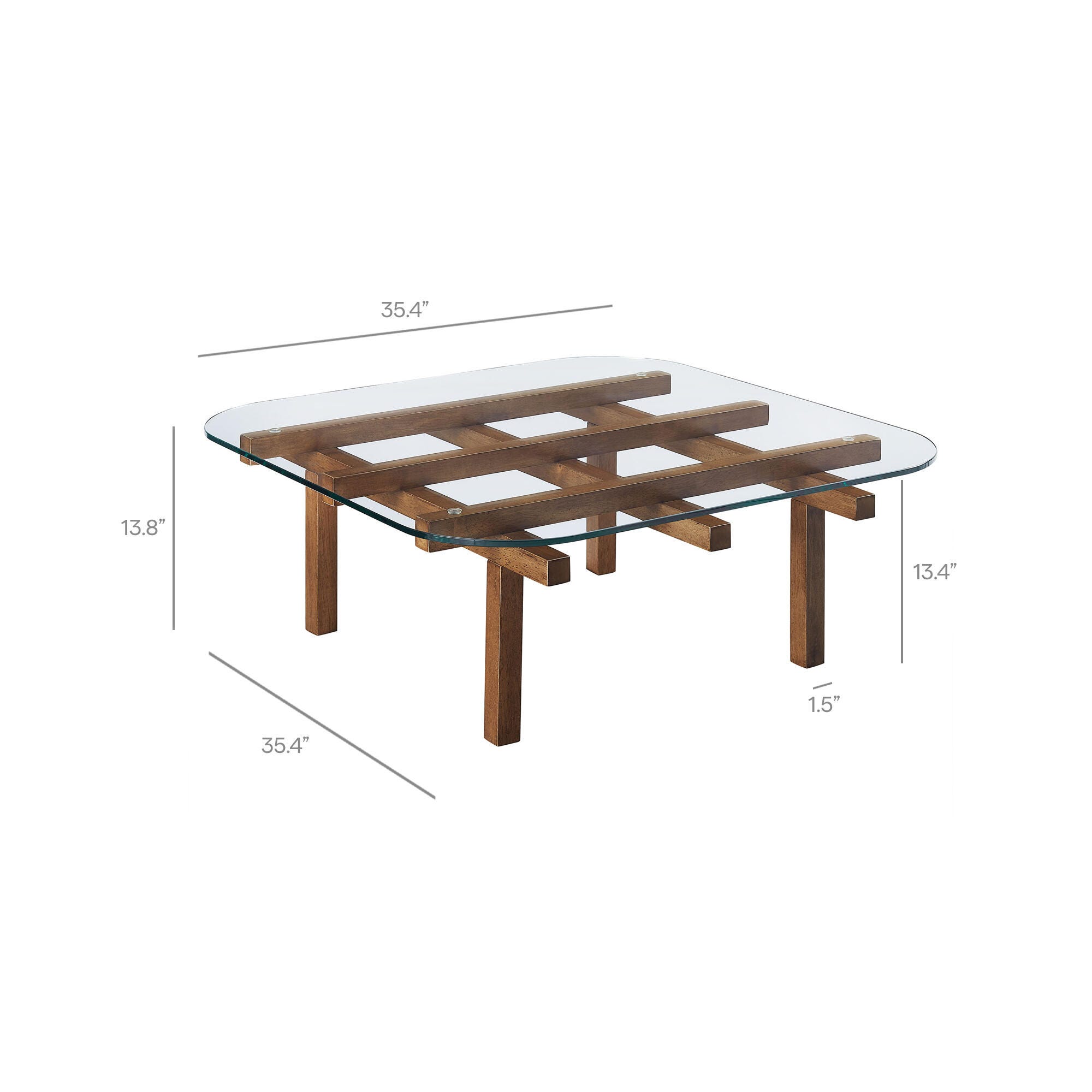 Modway Isby Coffee Table, Walnut, large