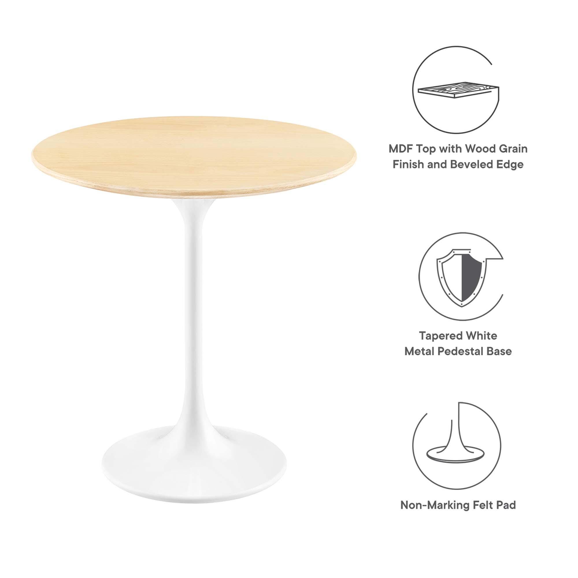 Modway Lippa Side Table, White/Natural, large