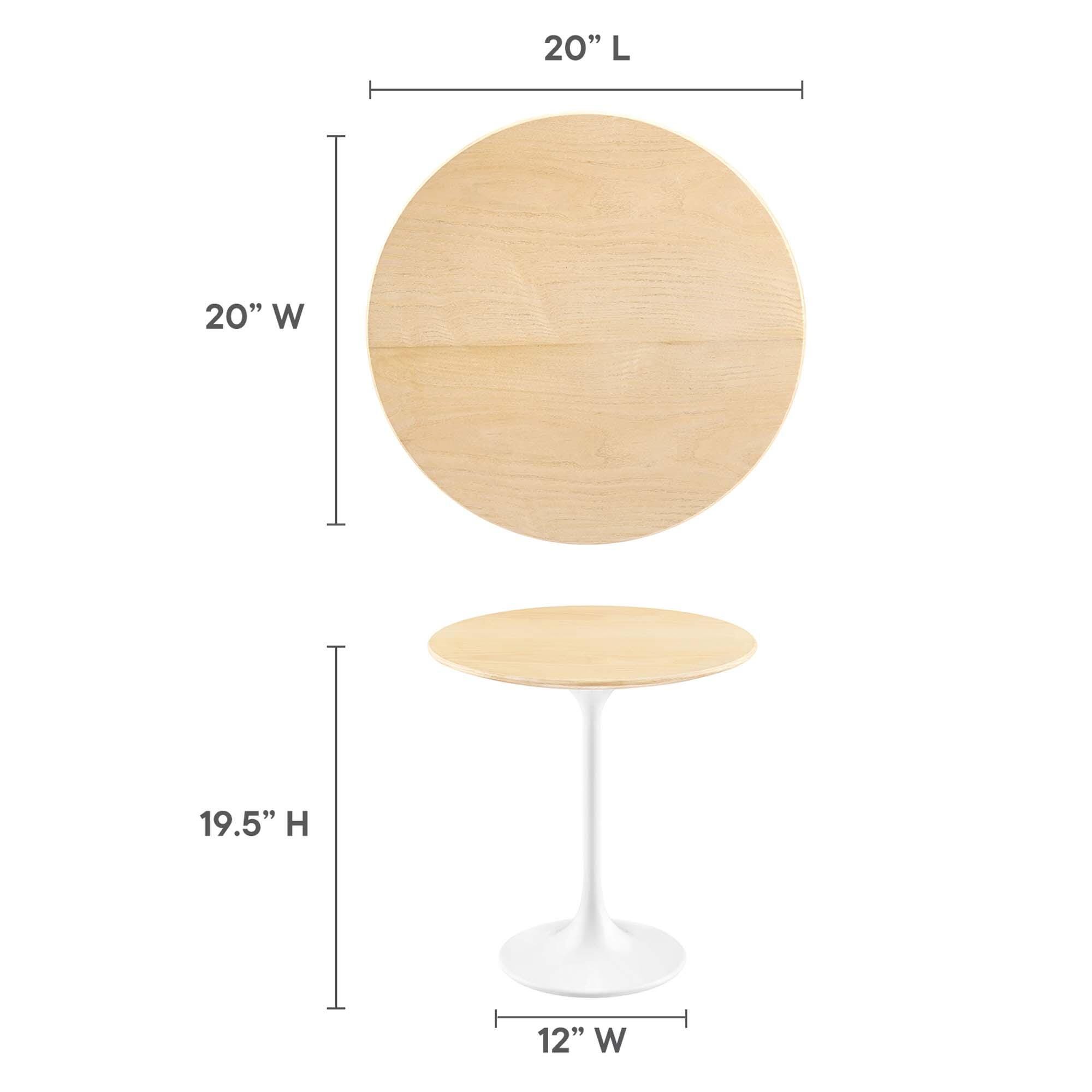 Modway Lippa Side Table, White/Natural, large