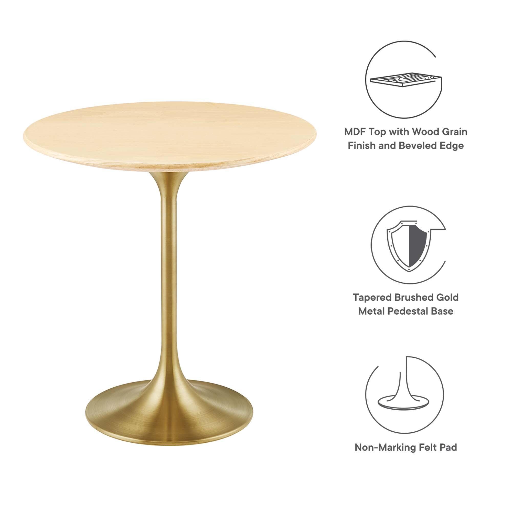 Modway Lippa Side Table, Gold/Natural, large