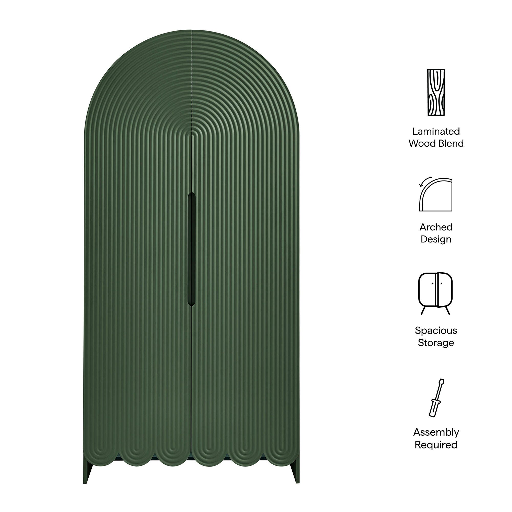 Modway Dahlia 78" Accent Cabinet, Hunter Green, large