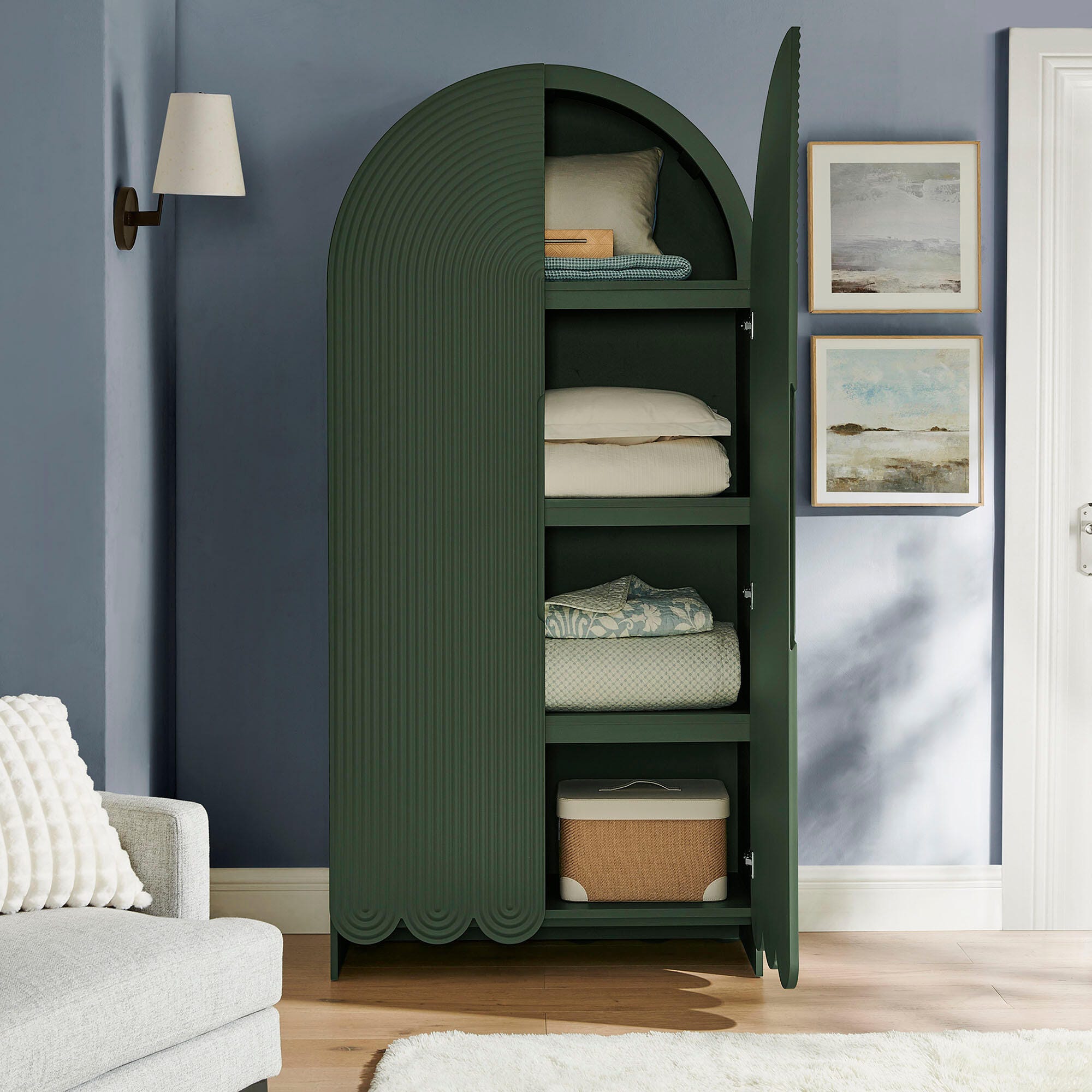 Modway Dahlia 78" Accent Cabinet, Hunter Green, large