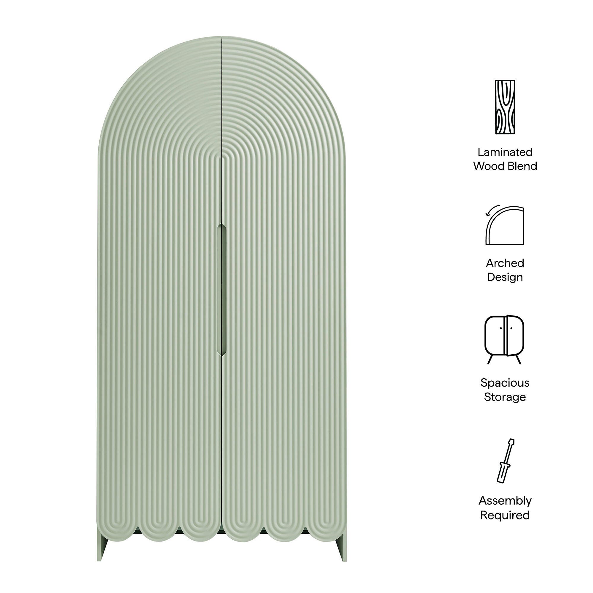 Modway Dahlia 78" Accent Cabinet, Sage, large