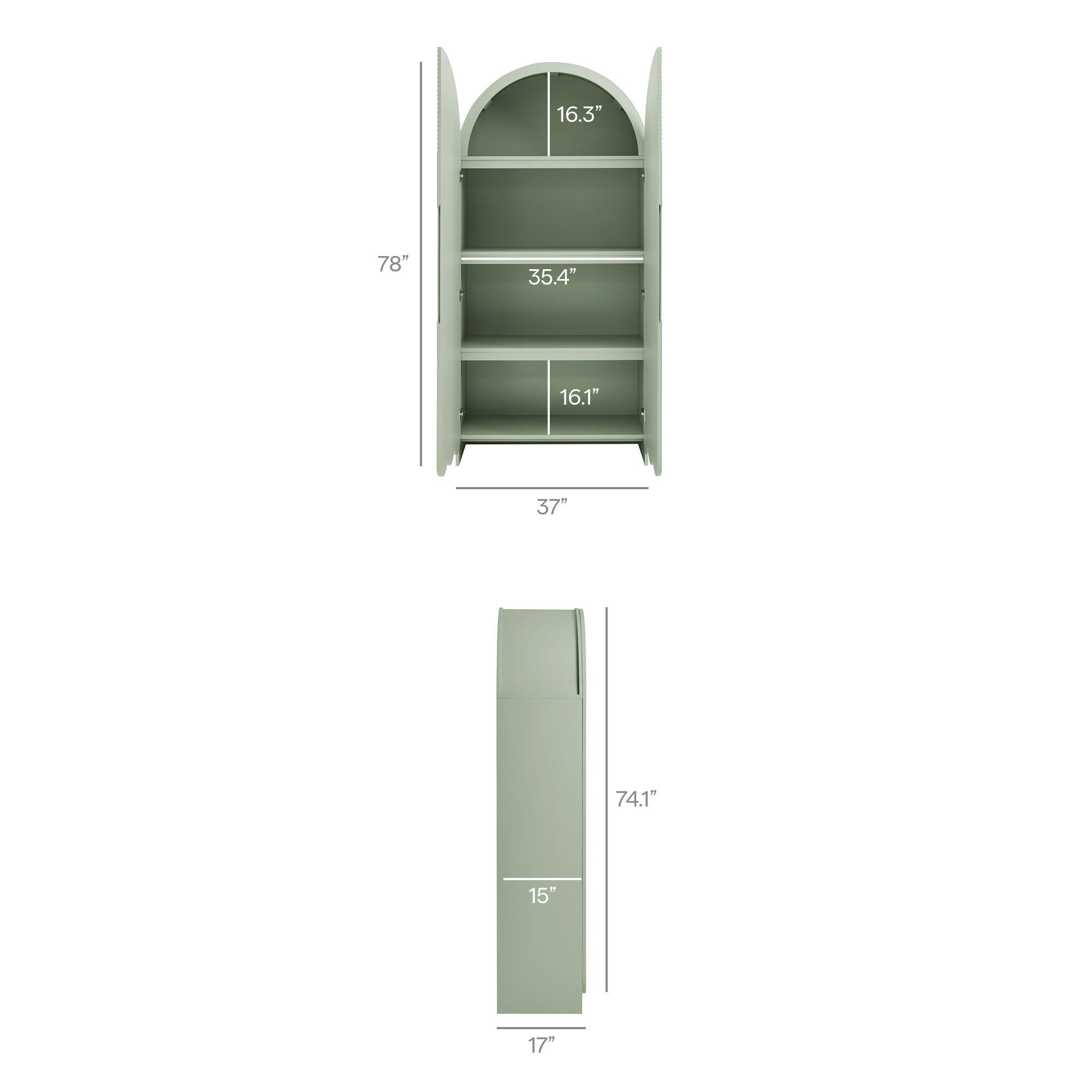 Modway Dahlia 78" Accent Cabinet, Sage, large