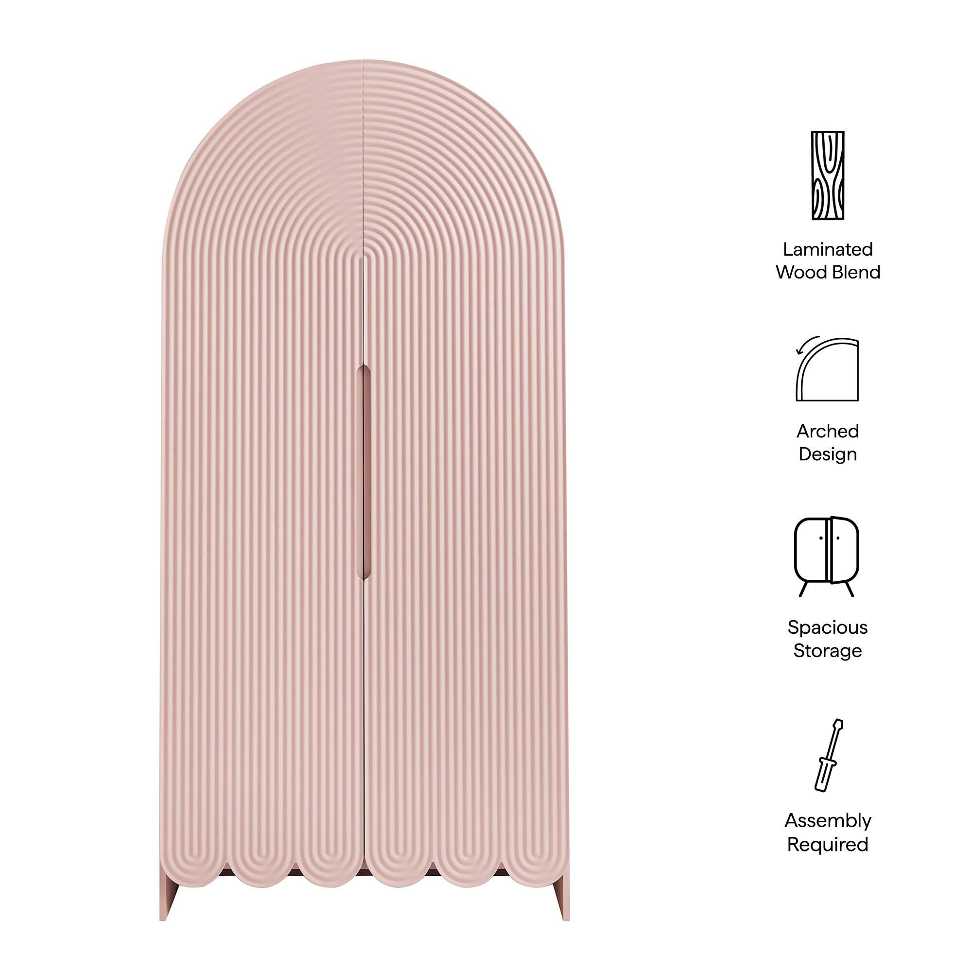 Modway Dahlia 78" Accent Cabinet, Soft Pink, large