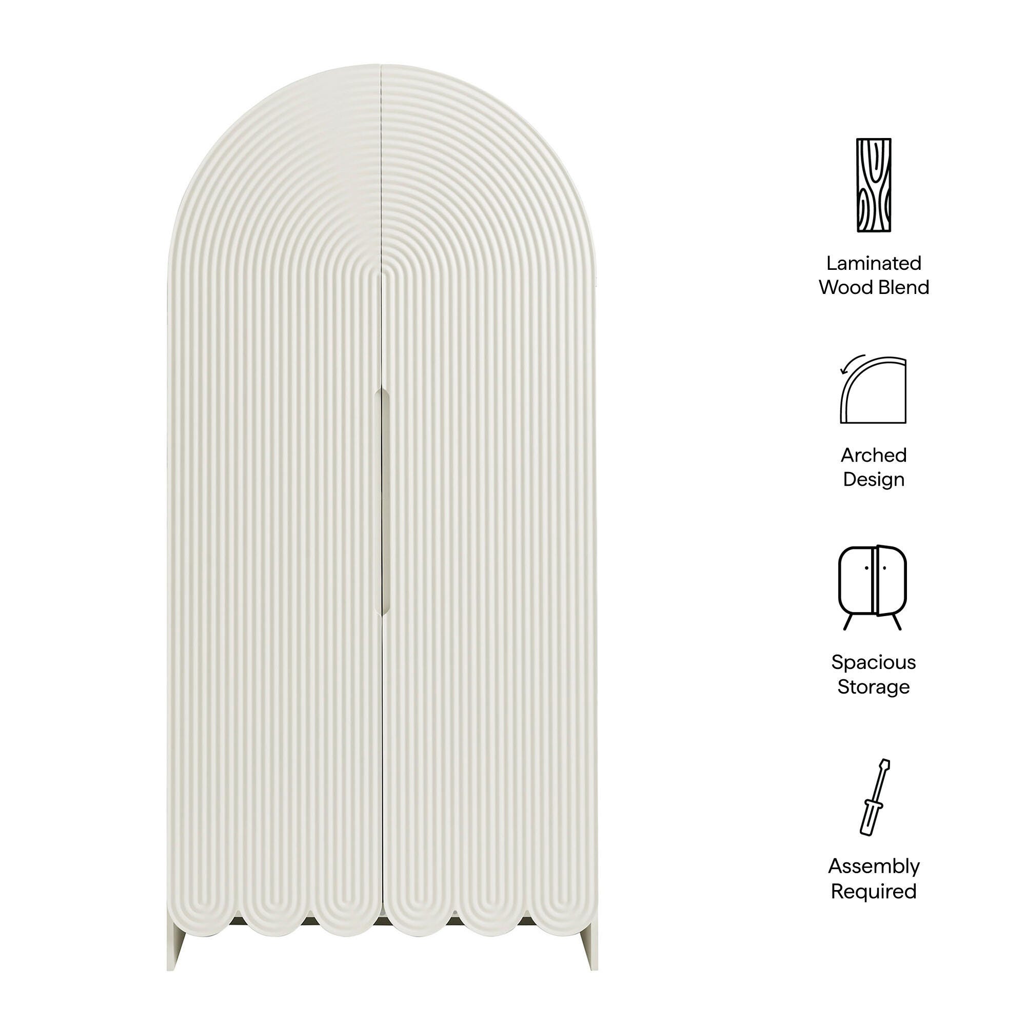 Modway Dahlia 78" Accent Cabinet, White, large
