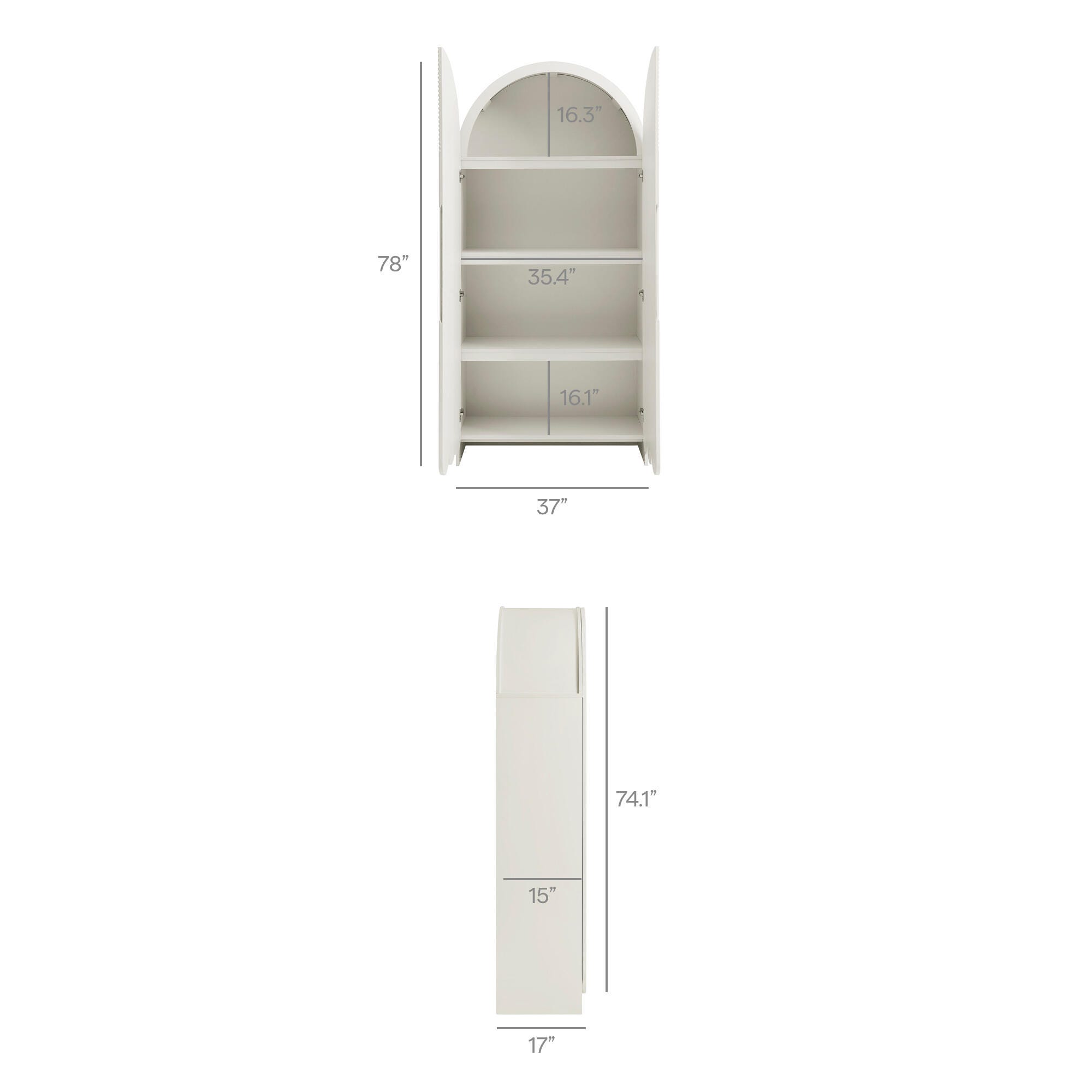 Modway Dahlia 78" Accent Cabinet, White, large