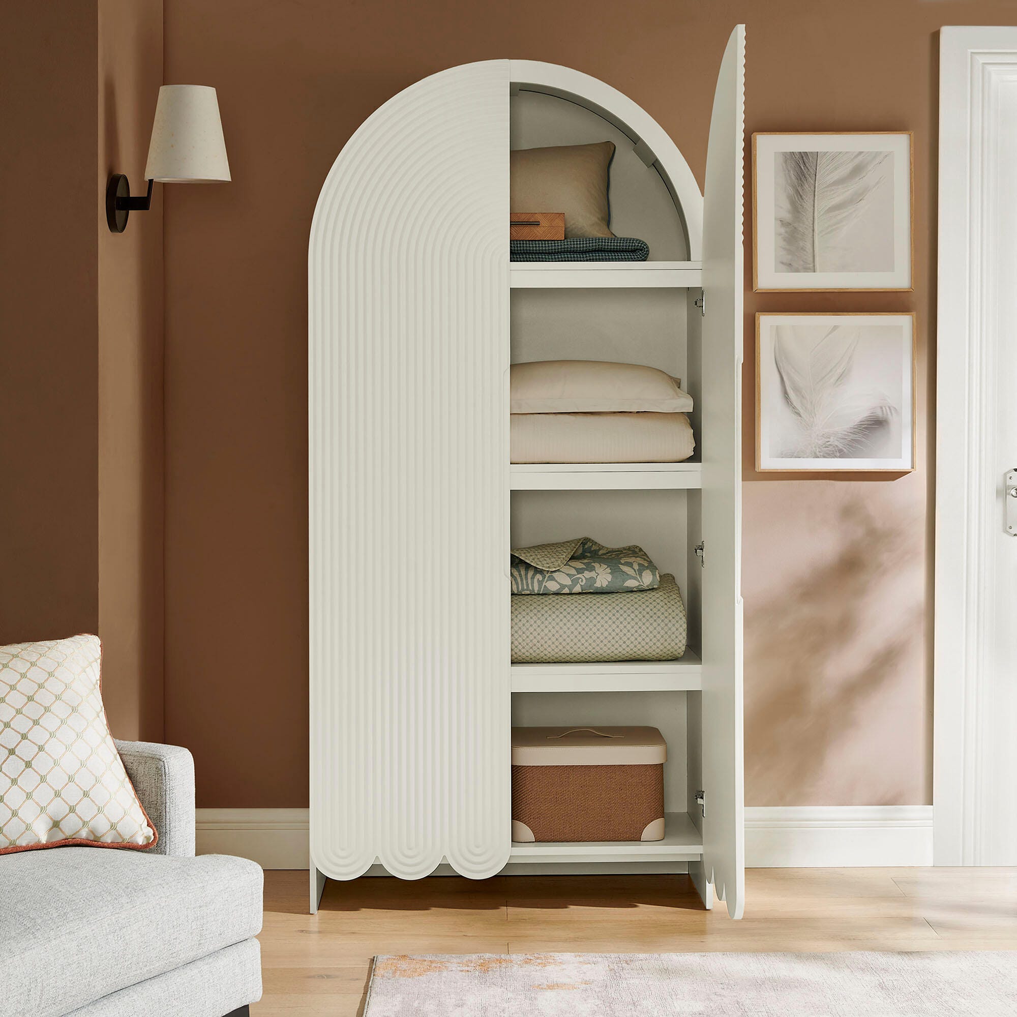 Modway Dahlia 78" Accent Cabinet, White, large