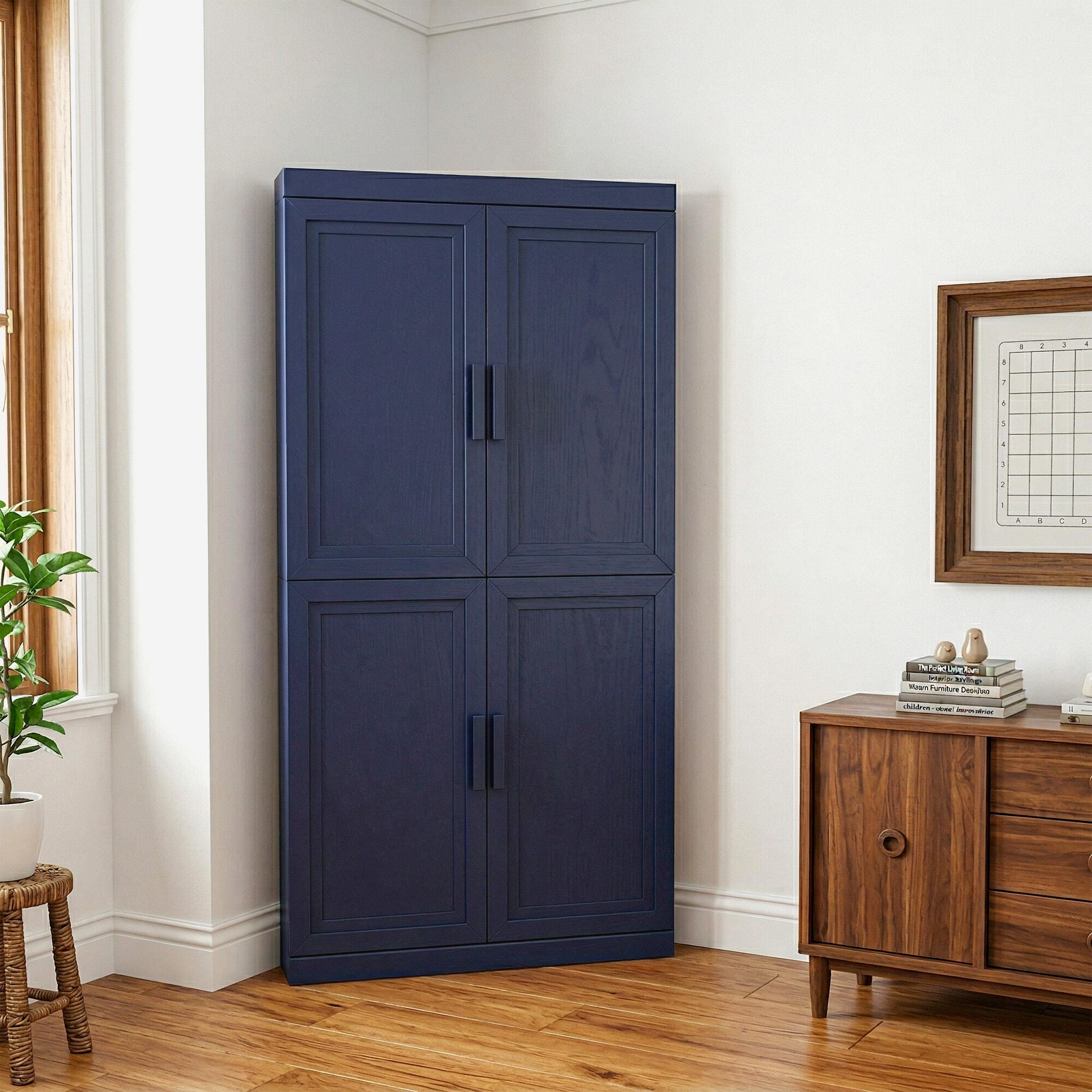 Dovelina Liora Connectable 31" Accent Cabinet, Blue, rollover