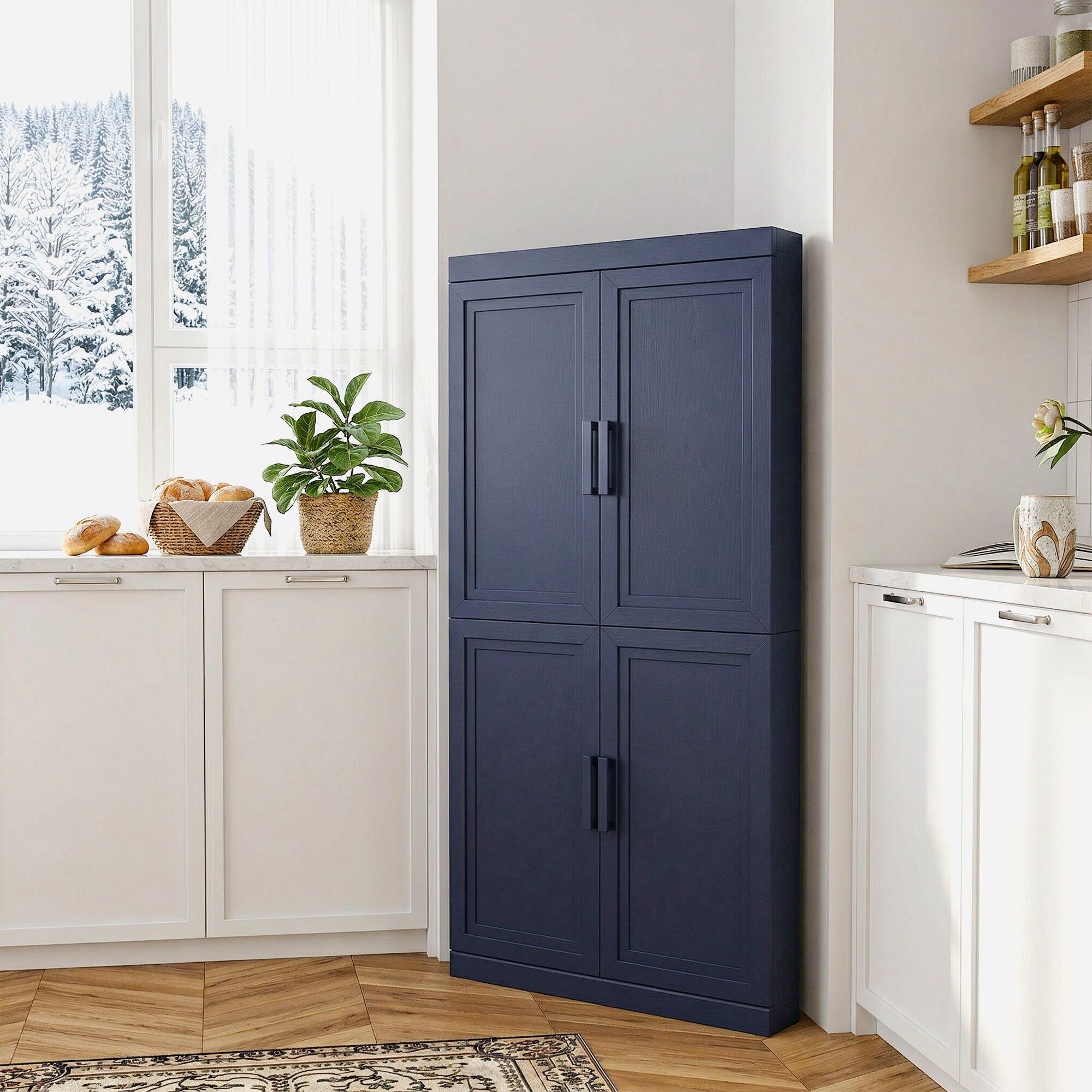 Dovelina Liora Connectable 31" Accent Cabinet, Blue, large