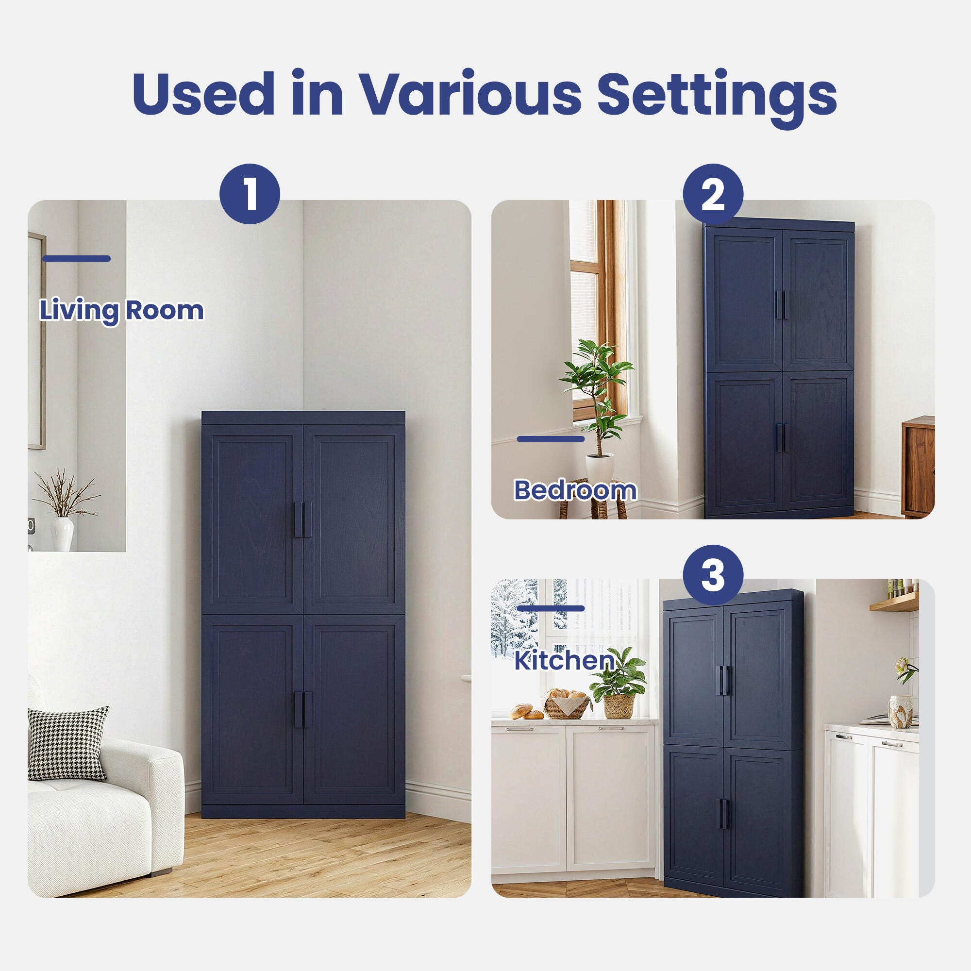 Dovelina Liora Connectable 31" Accent Cabinet, Blue, large