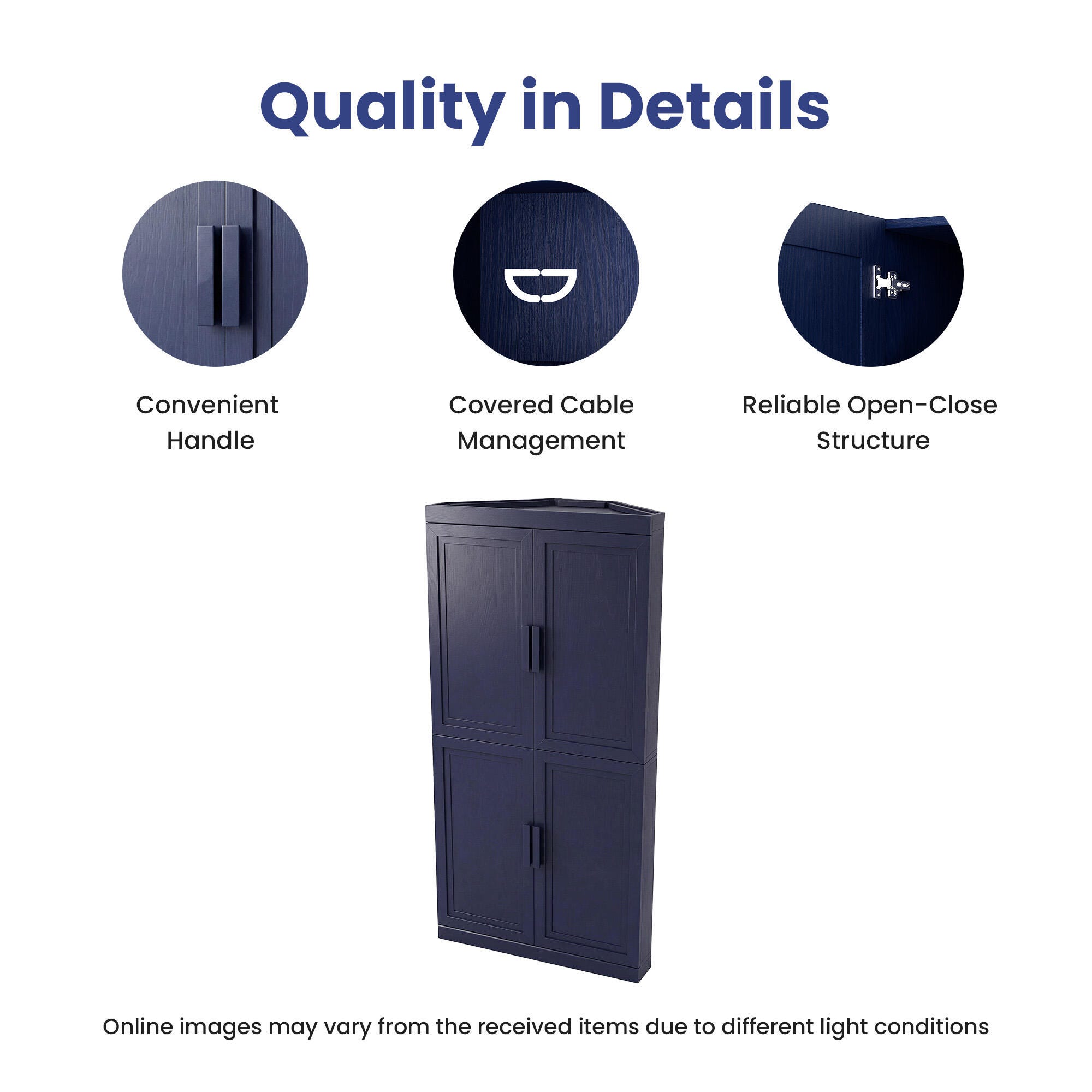 Dovelina Liora Connectable 31" Accent Cabinet, Blue, large