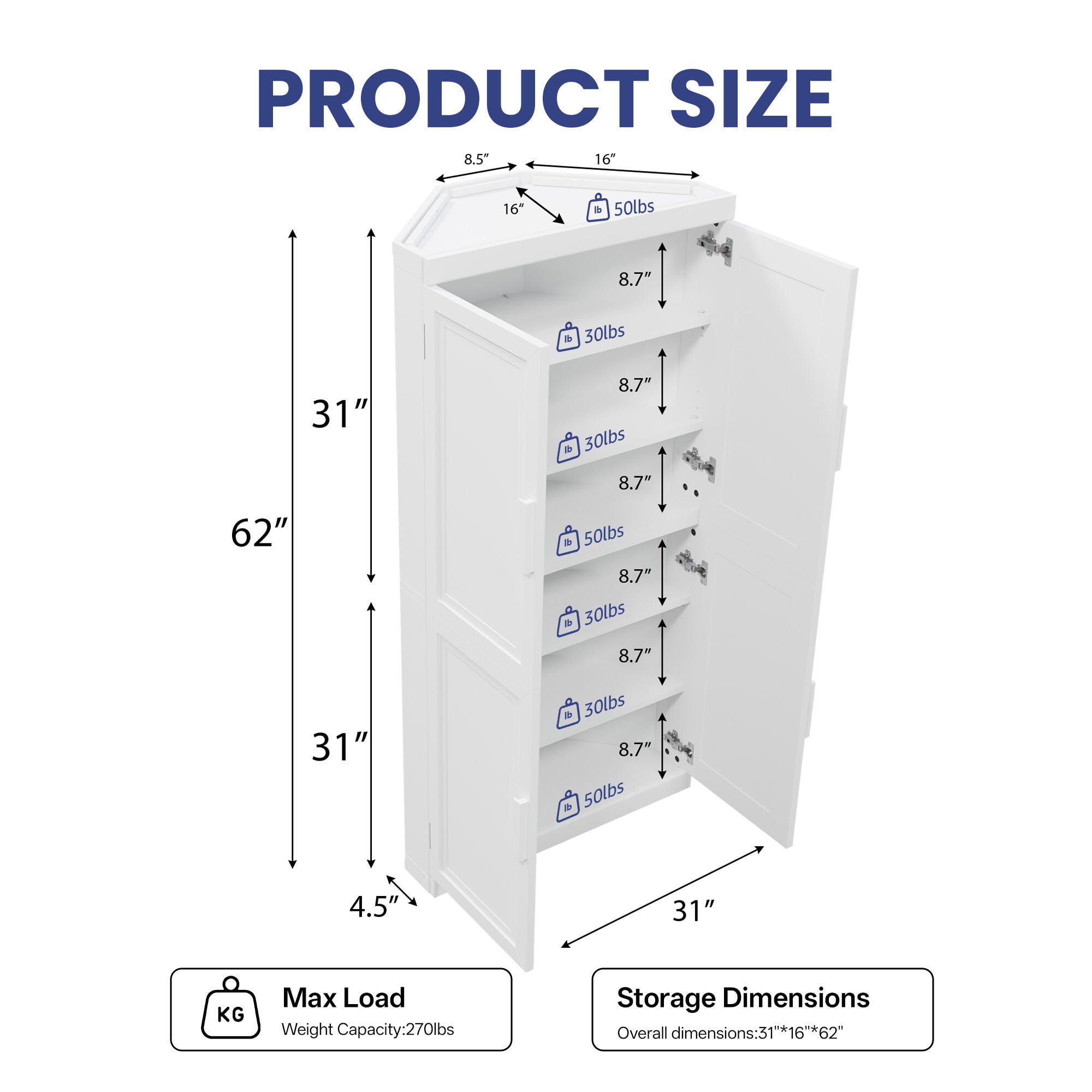 Dovelina Liora Connectable 31" Accent Cabinet, Blue, large