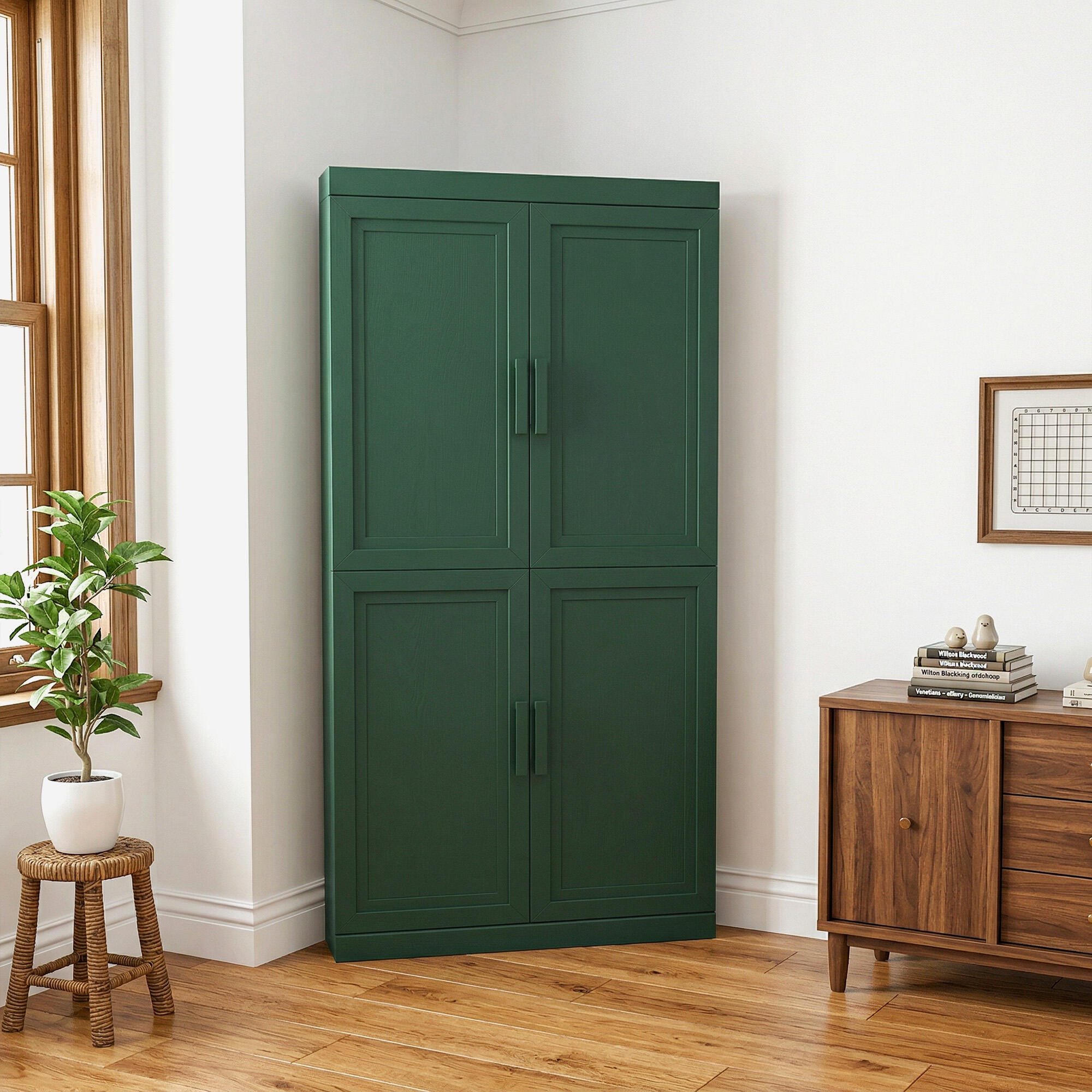 Dovelina Liora Connectable 31" Accent Cabinet, Green, rollover