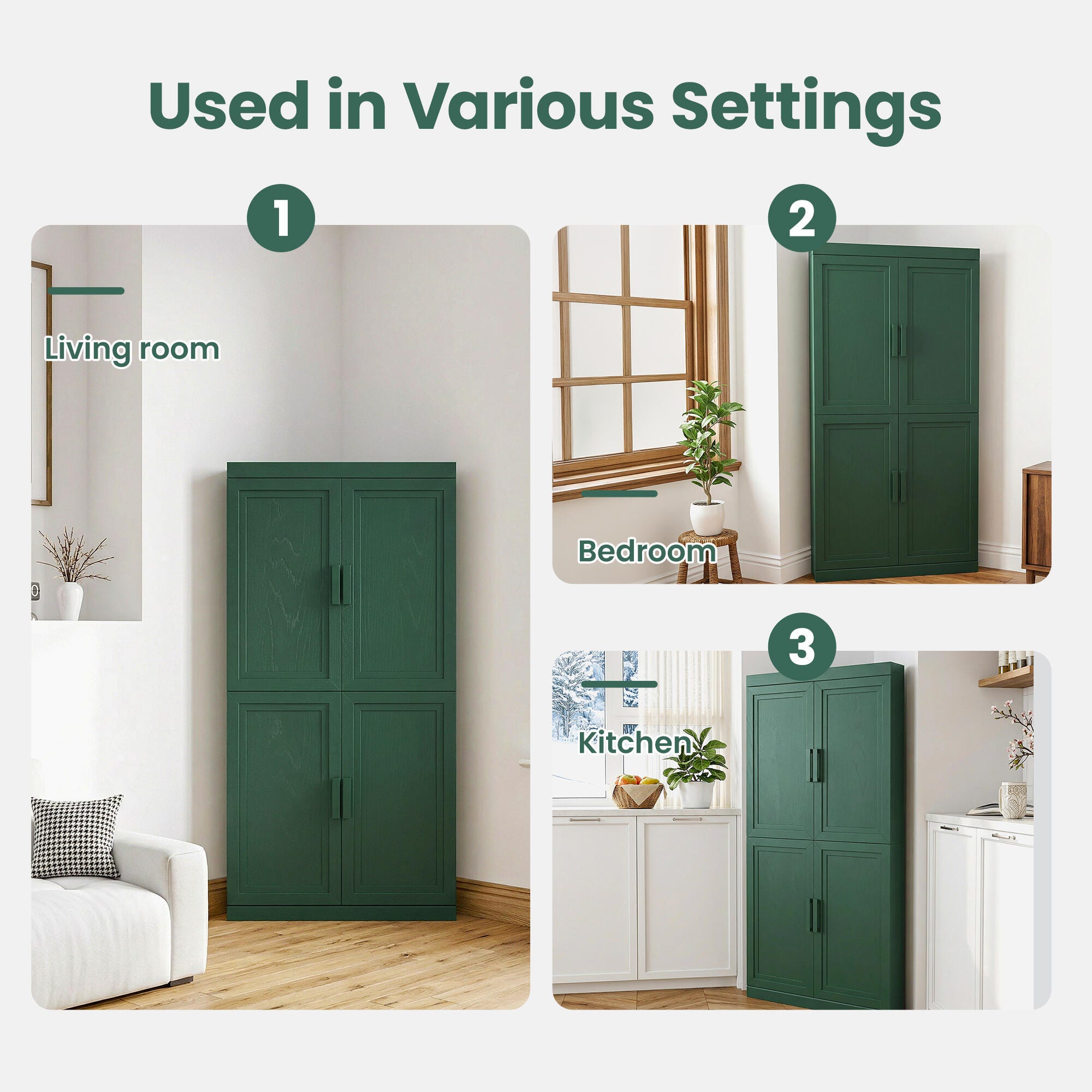 Dovelina Liora Connectable 31" Accent Cabinet, Green, large