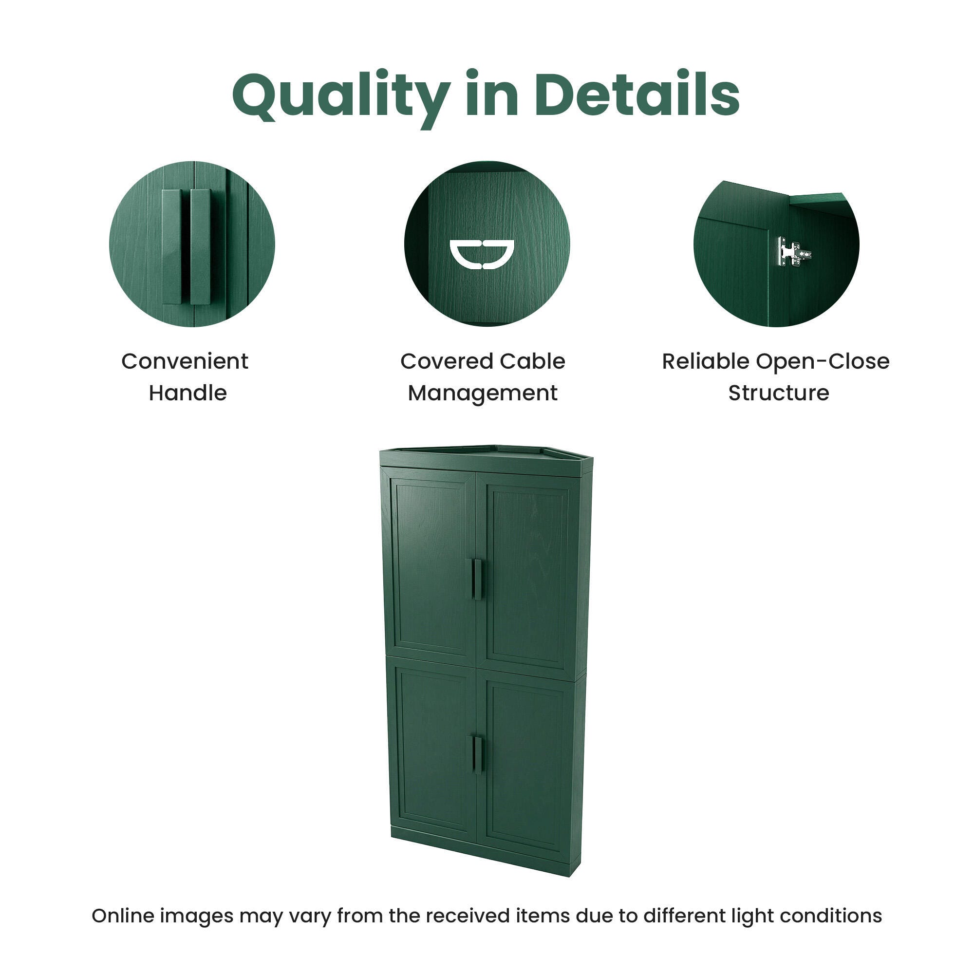 Dovelina Liora Connectable 31" Accent Cabinet, Green, large
