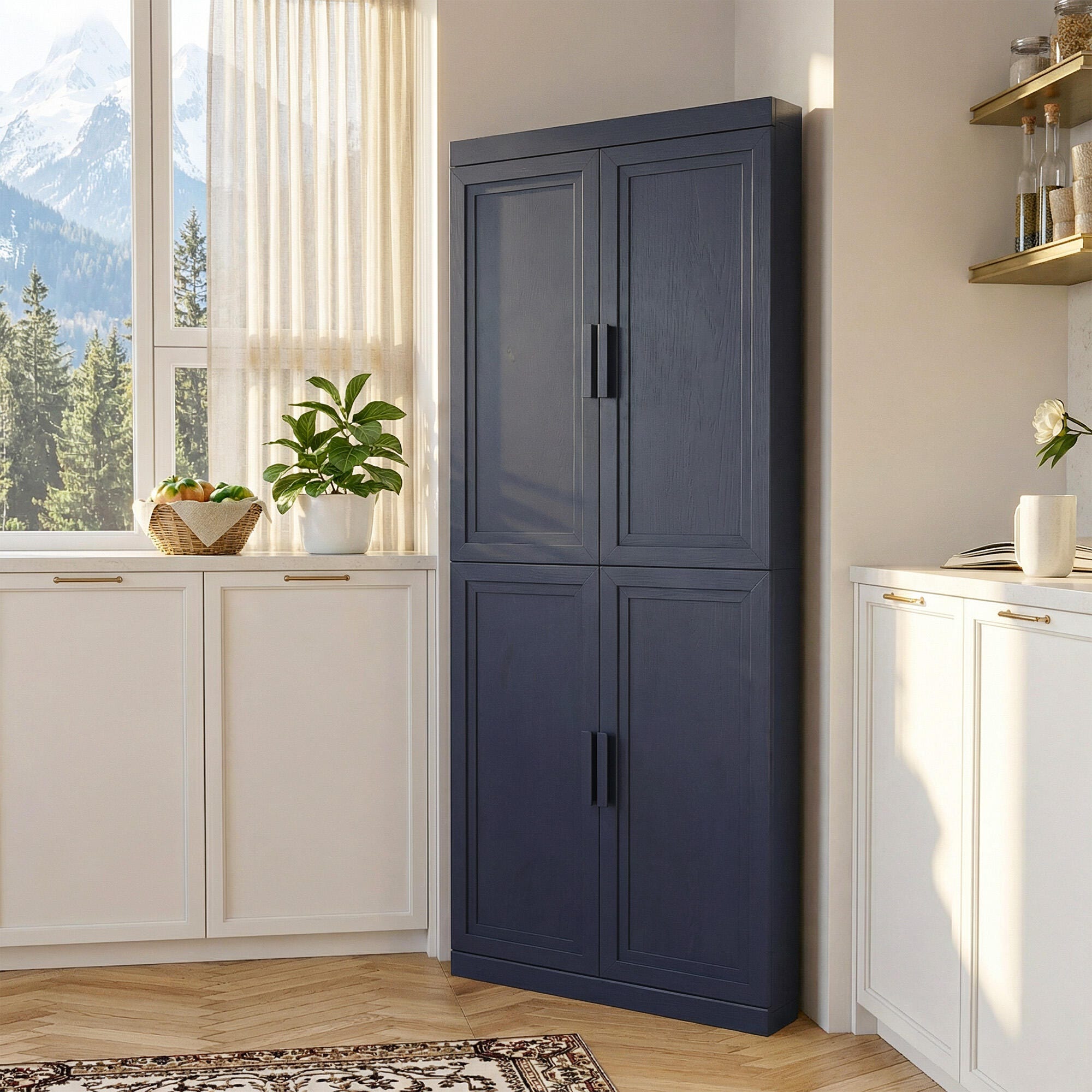 Dovelina Liora Stackable 31" Accent Cabinet, Blue, large