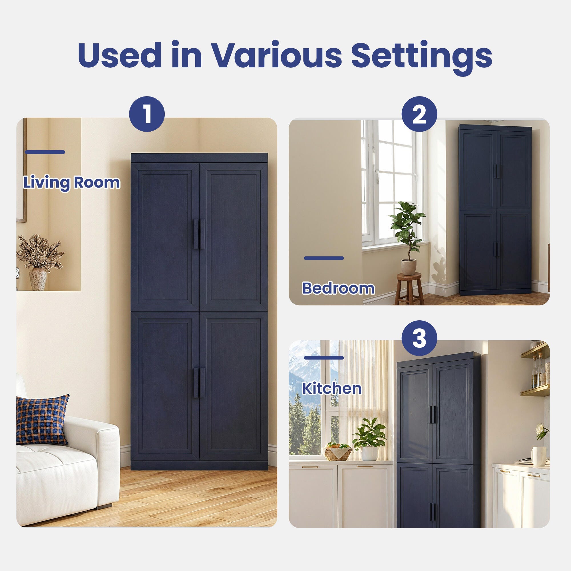 Dovelina Liora Stackable 31" Accent Cabinet, Blue, large