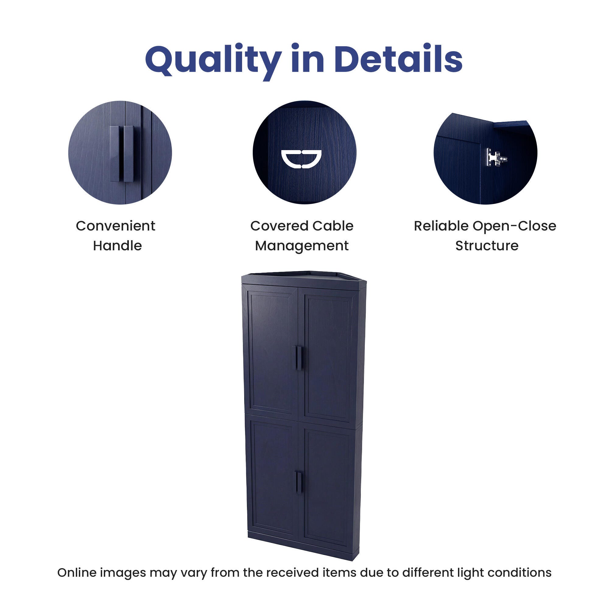 Dovelina Liora Stackable 31" Accent Cabinet, Blue, large