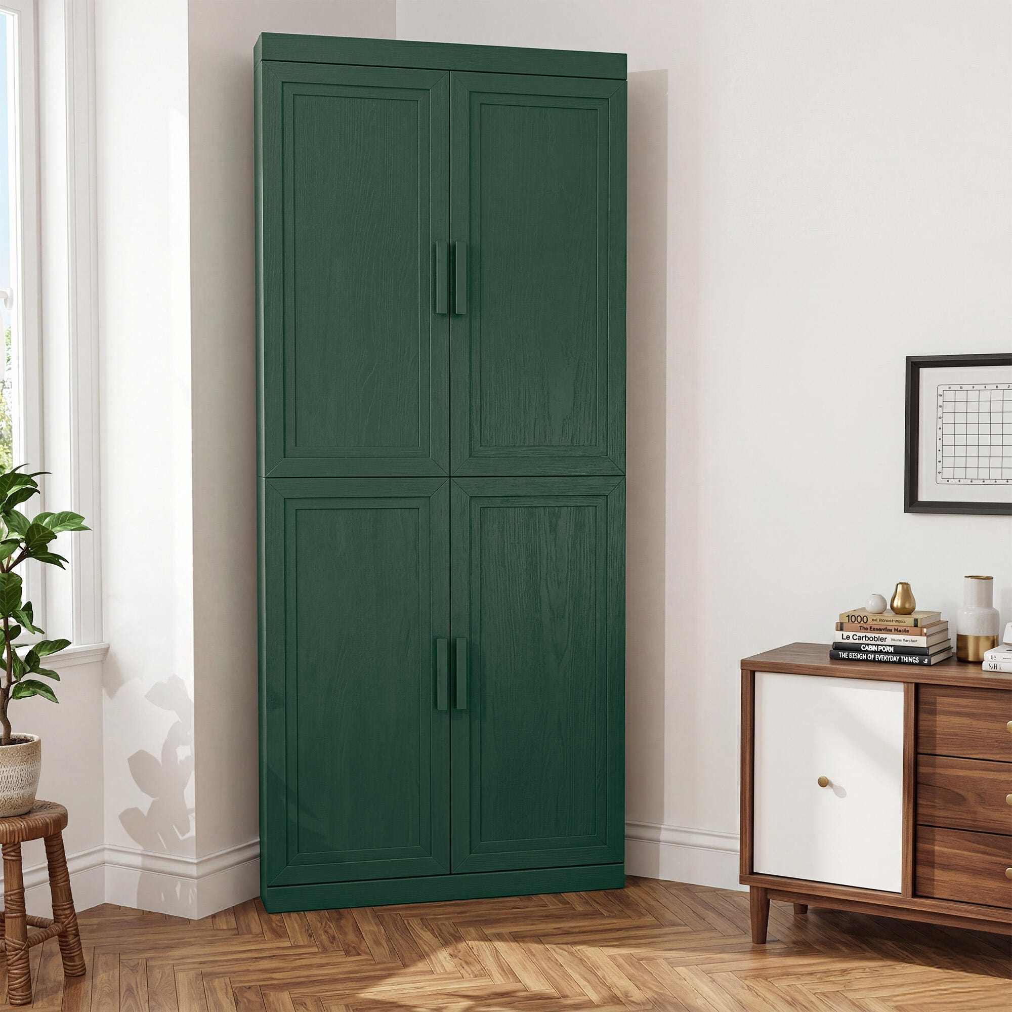 Dovelina Liora Stackable 31" Accent Cabinet, Green, rollover