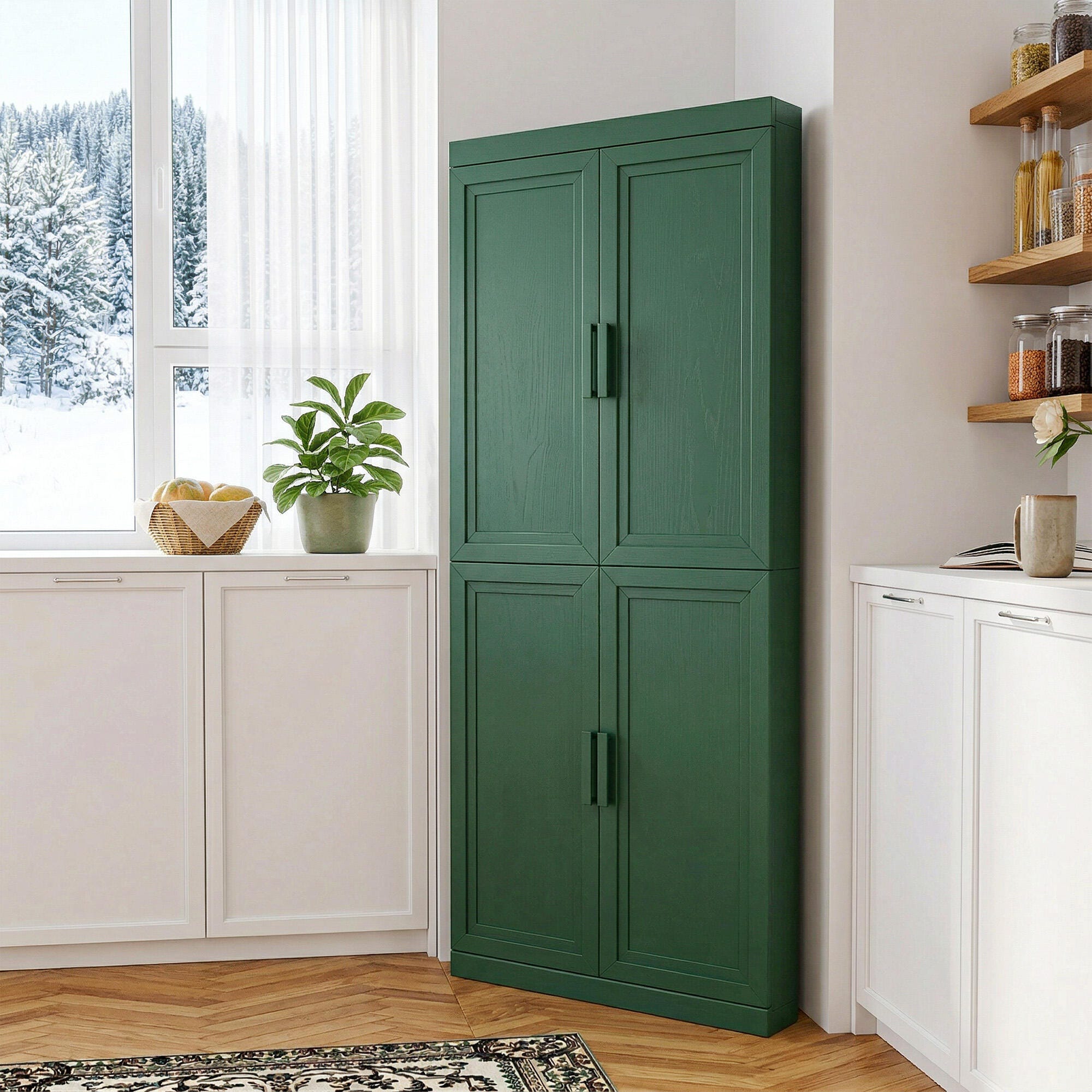 Dovelina Liora Stackable 31" Accent Cabinet, Green, large