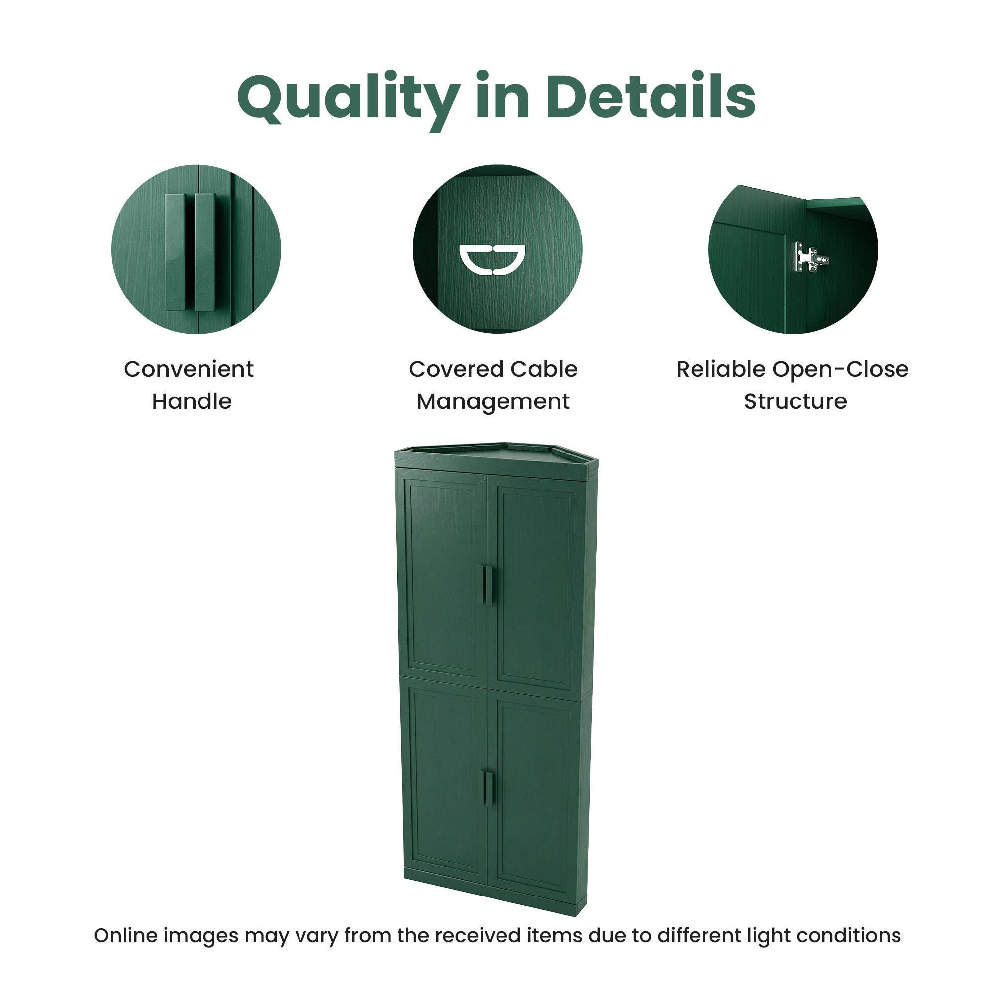 Dovelina Liora Stackable 31" Accent Cabinet, Green, large