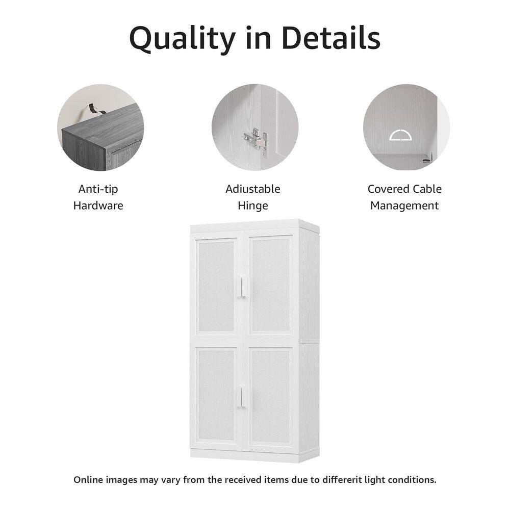 Dovelina Liora Heavy Duty 31" Accent Cabinet, White, large