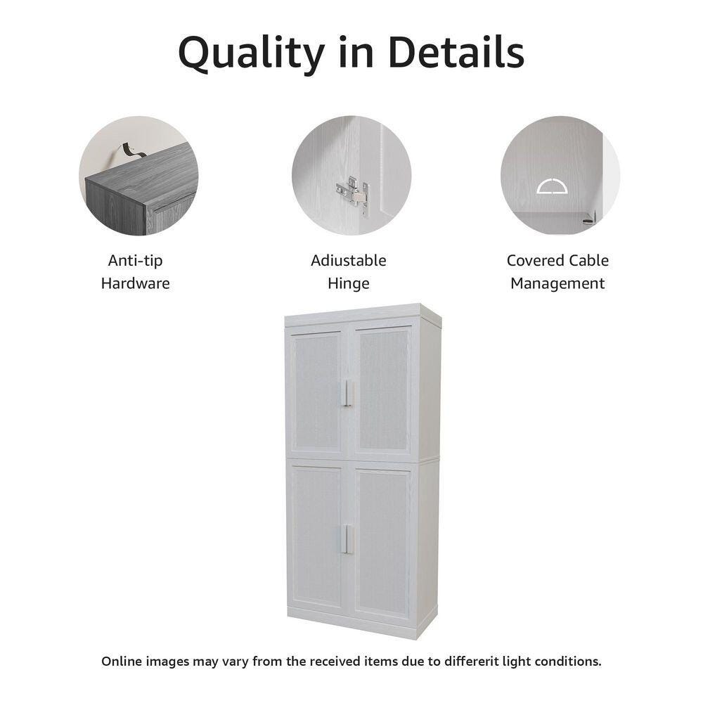 Dovelina Liora Reinforced 31" Accent Cabinet, White, large